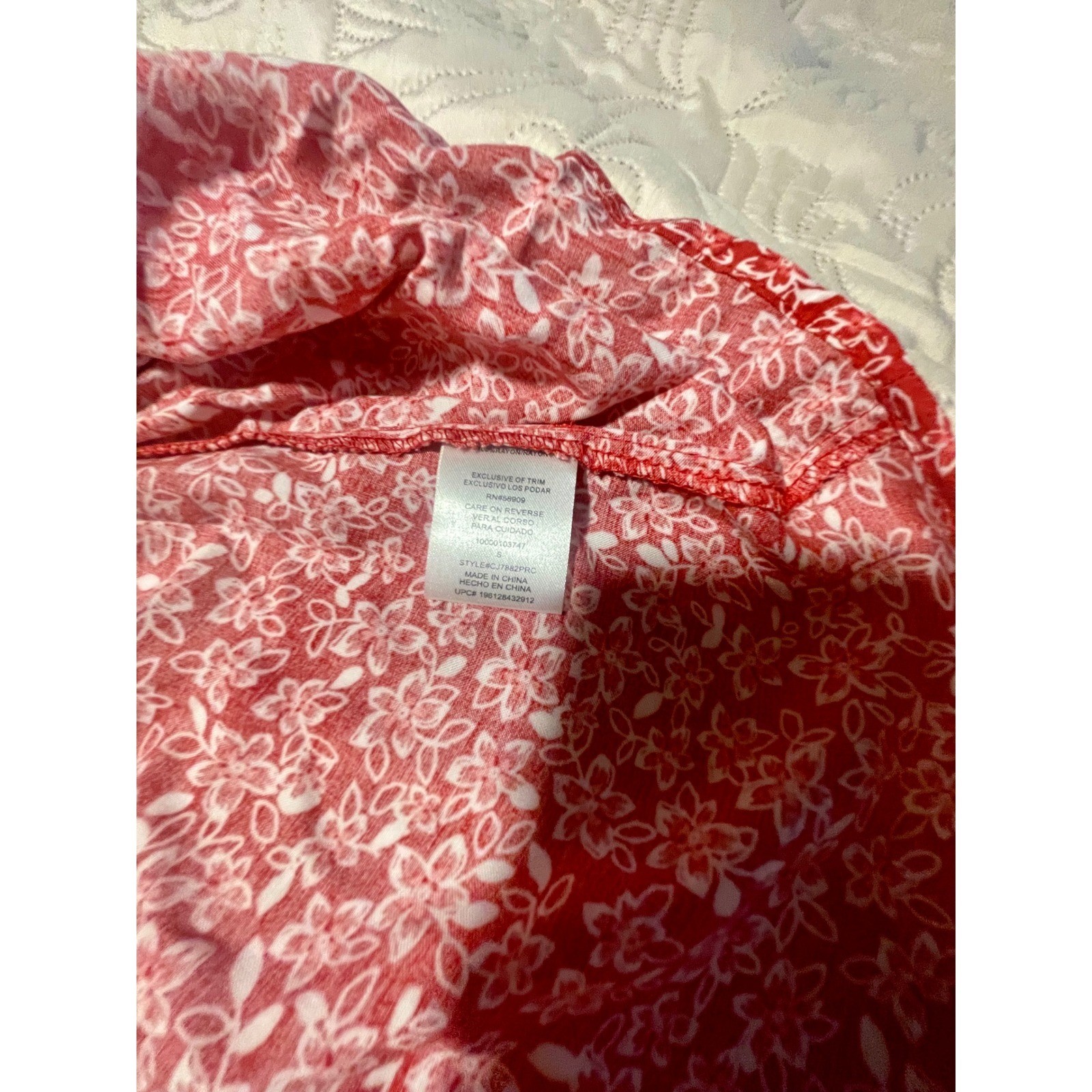 Copper Key Red Floral Smocked Puff Sleeve Mini Dress Square Neck NWT Size S