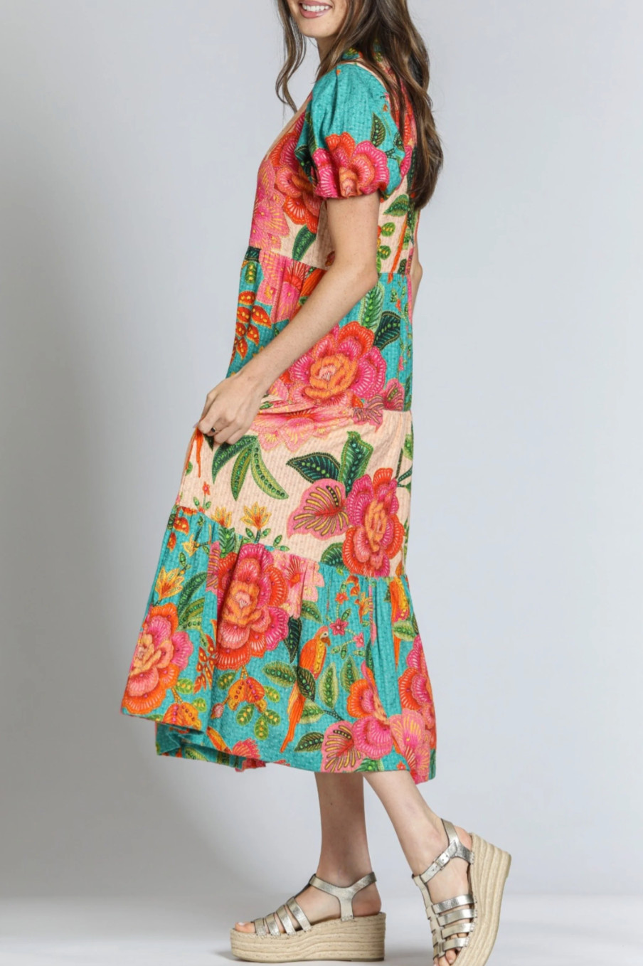 AP.NY – Mixed Print Long Tiered Dress – FINAL SALE ITEM