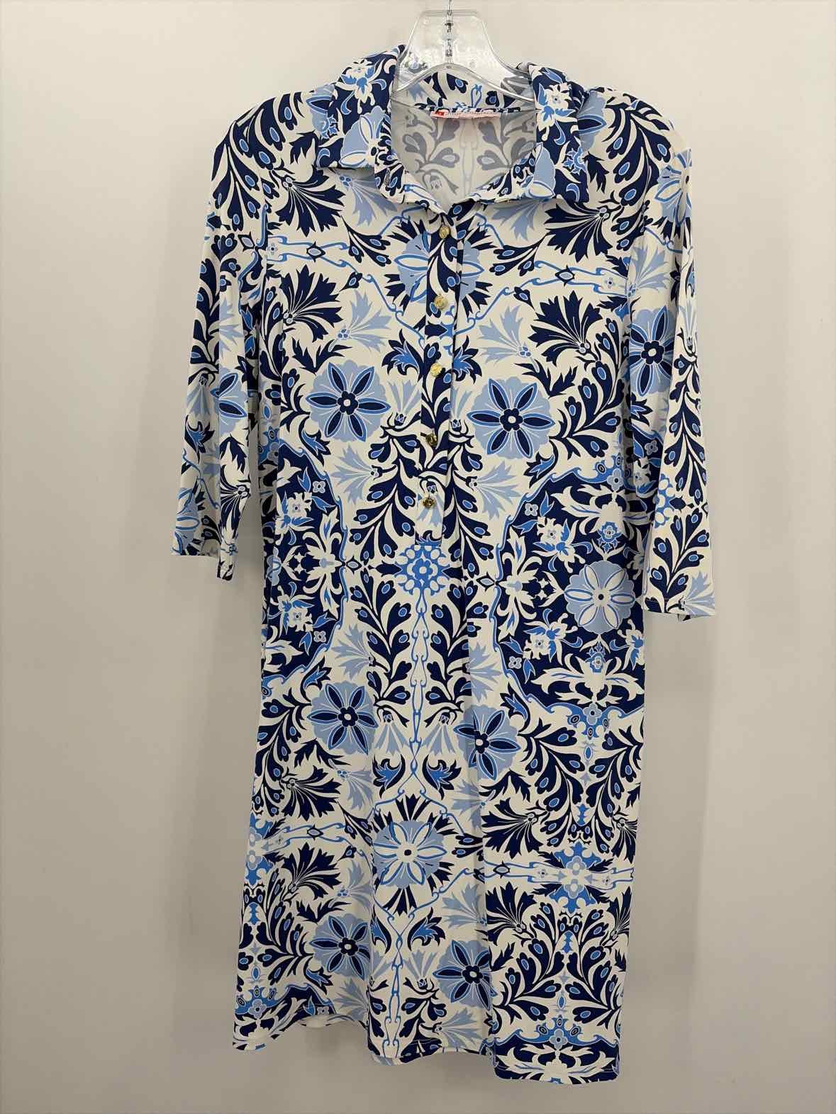 Pre-Owned Jude Connally Blue Size Medium Knee Length Long Sleeve Dress