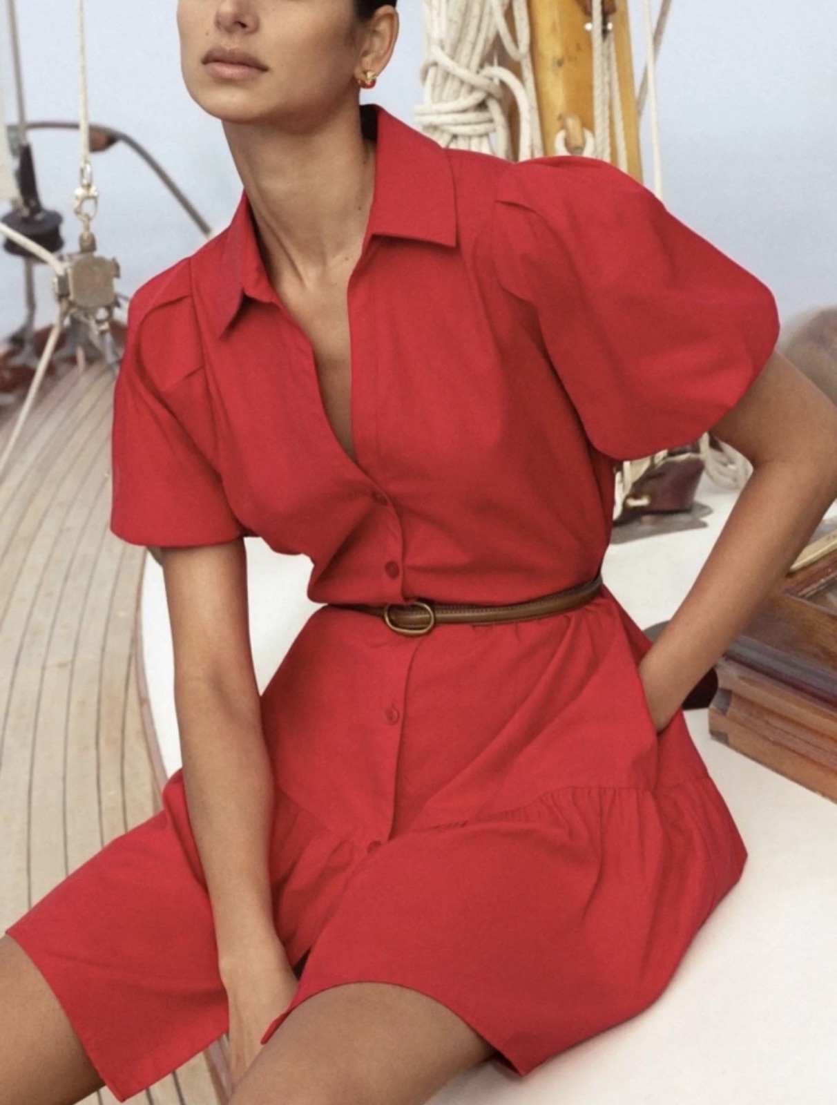 Brochu Walker Havana Mini Dress Carmine Red S