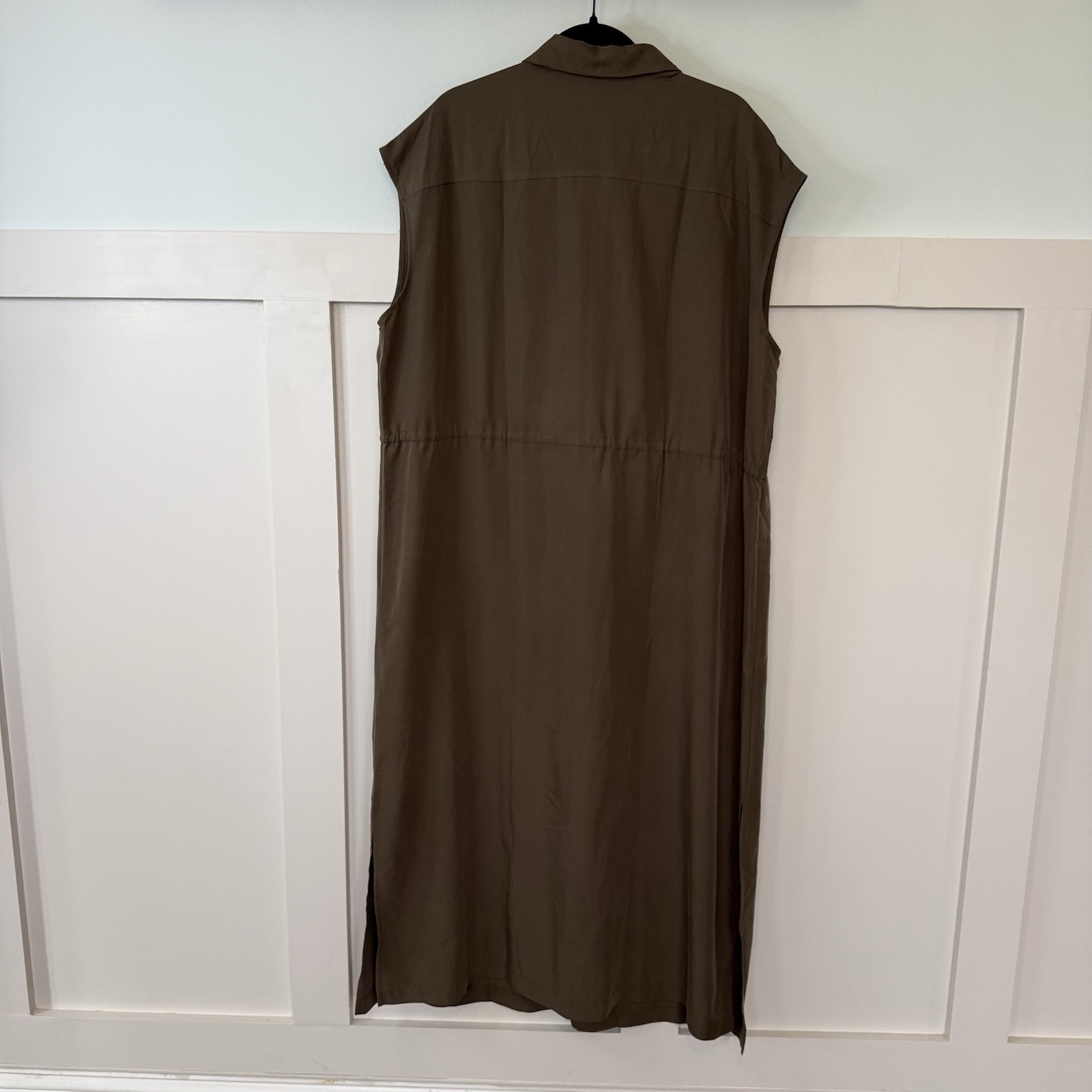 Old Navy NWT Waist-Defined Utility Midi Shirt Dress XL Tall Green Gorpcore