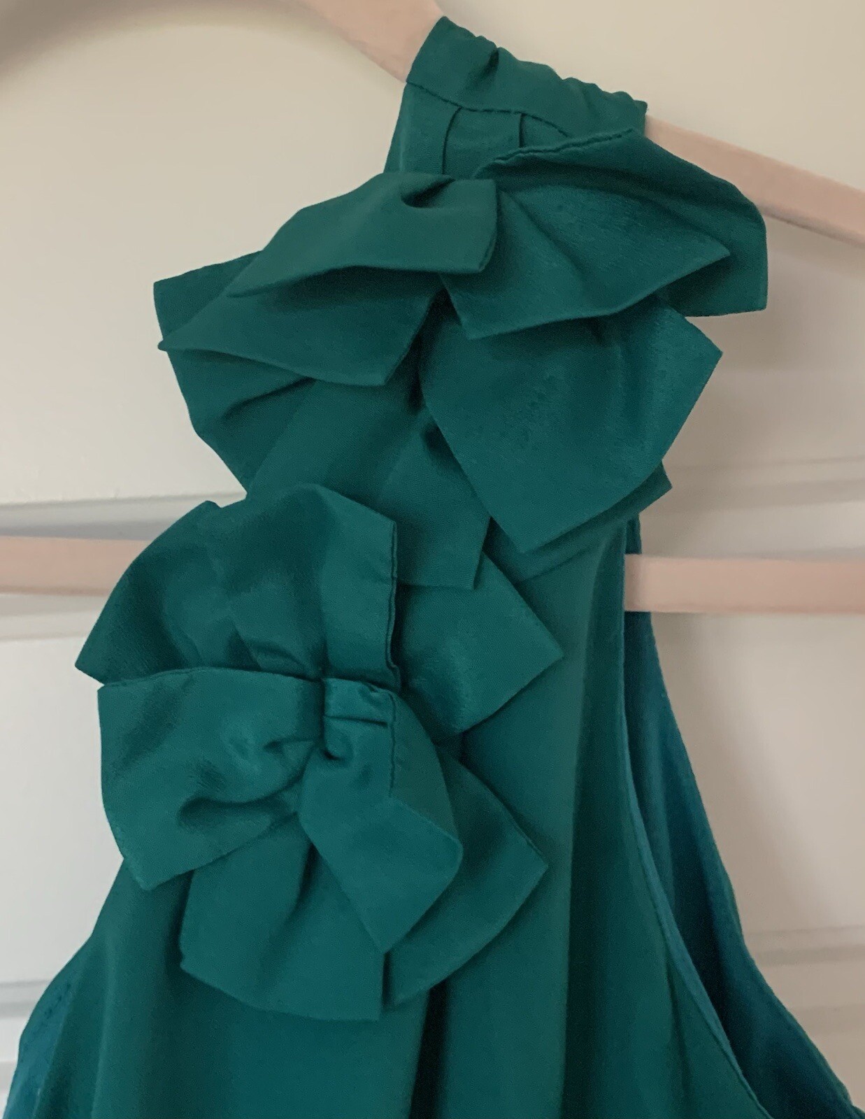 Annabella Women’s Emerald Green Mini Dress Single-Strap Size Small S
