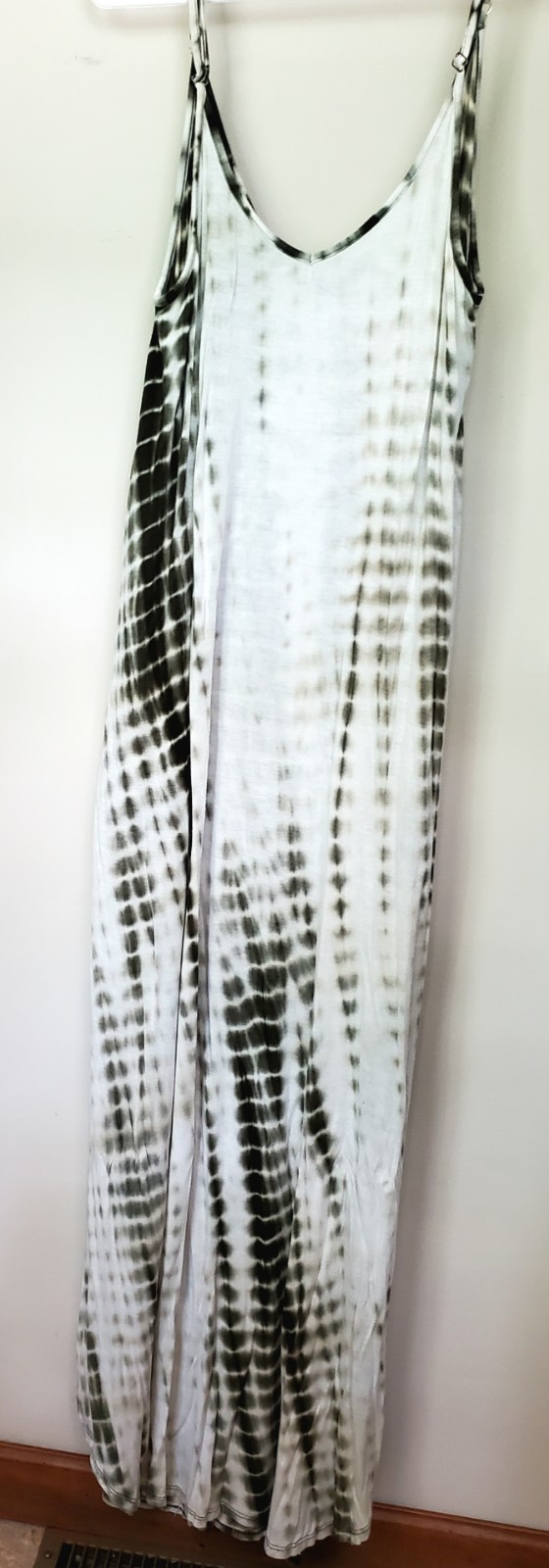 Red Lolly Women’s Large Spagetti Strap Tie Dye Green & White Dress