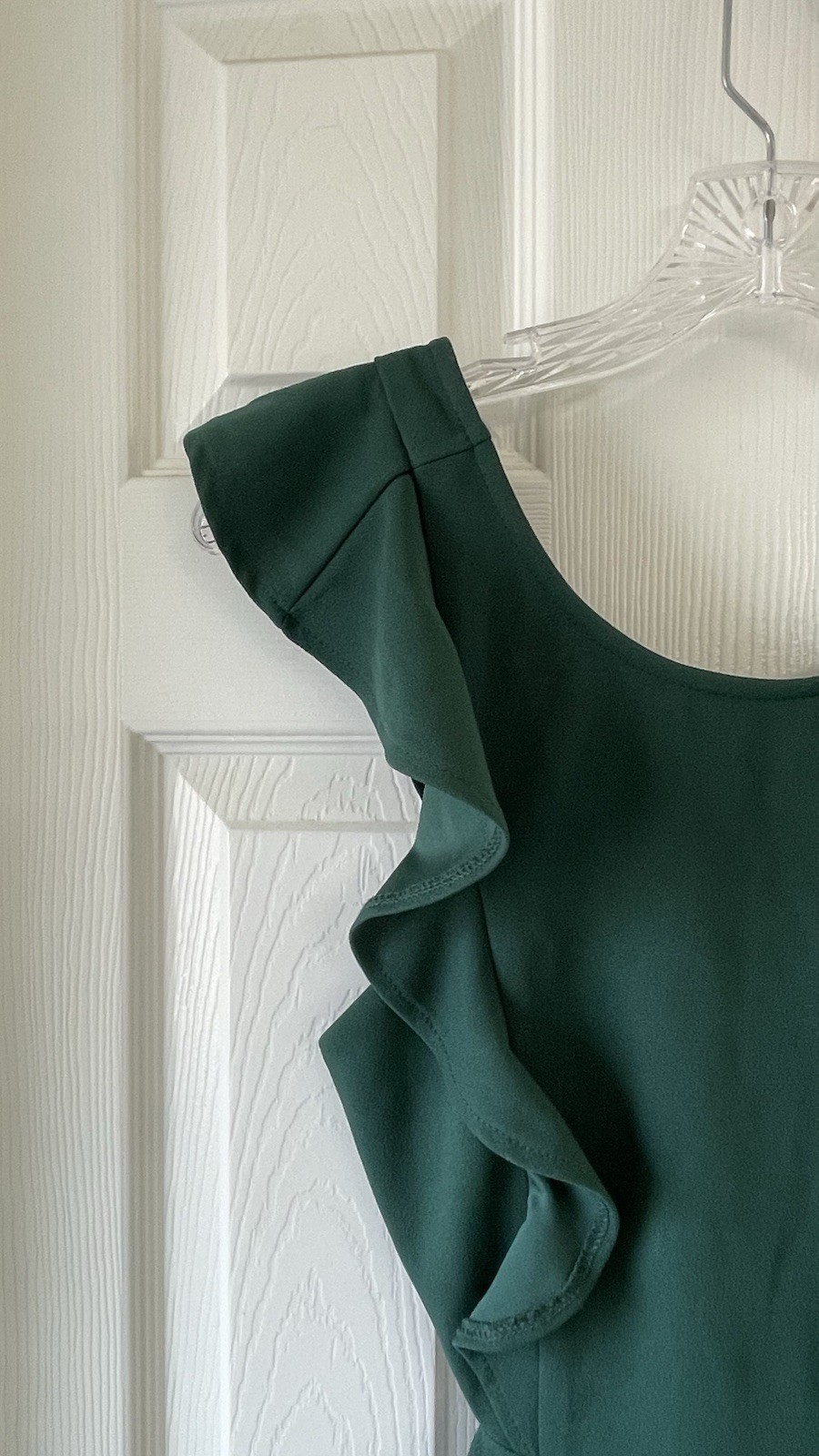 Hello Molly Green Ruffle Flutter Sleeve Backless Fit & Flare Mini Dress M