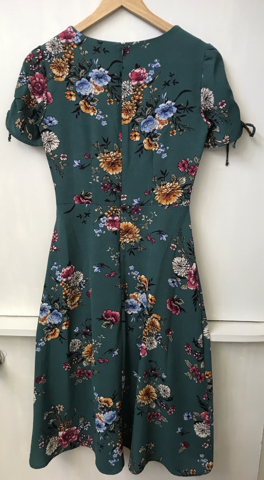 Be Bop Juniors Green Floral Print Short Sleeve Dress Size 1