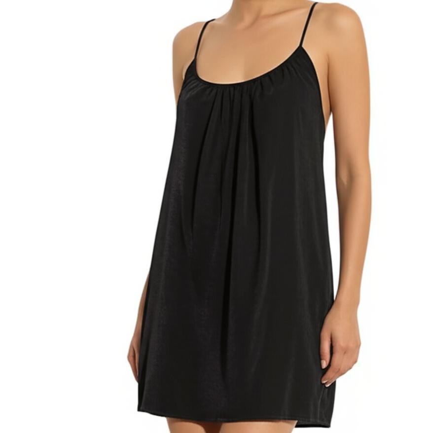 Forever 21 Slip Dress Size M Black LBD Sleeveless Spaghetti Strap Minimalist