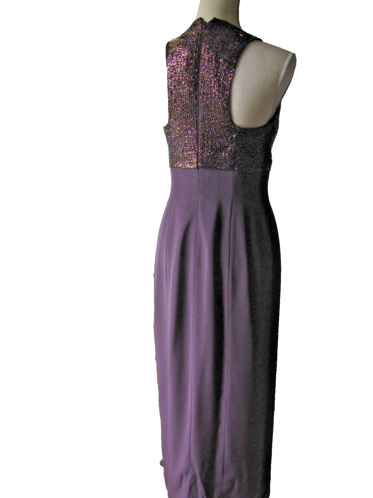 Montage Collection Mother of the Bride Evening Plum 2 PC Beaded Dress Custome