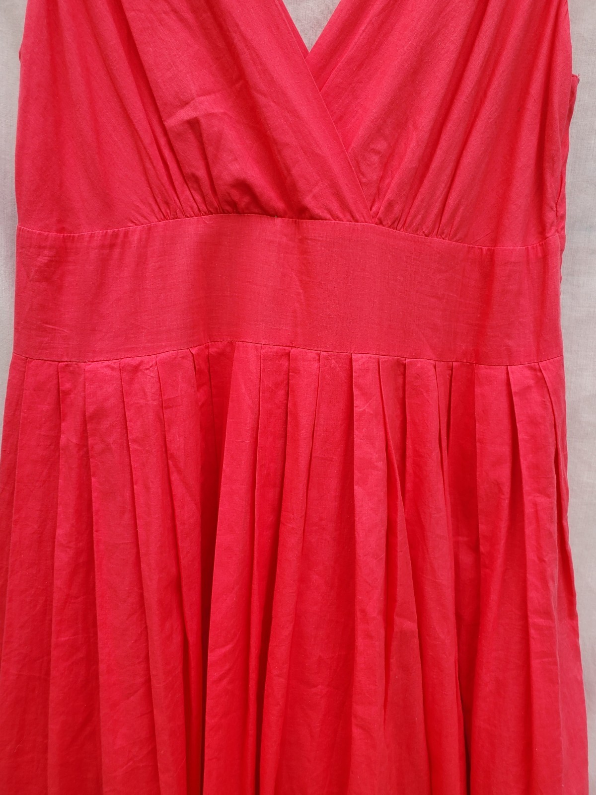 Aryeh Nordstrom, A-line sleeveless v-neck dress, RED, 100% cotton, Medium NWT