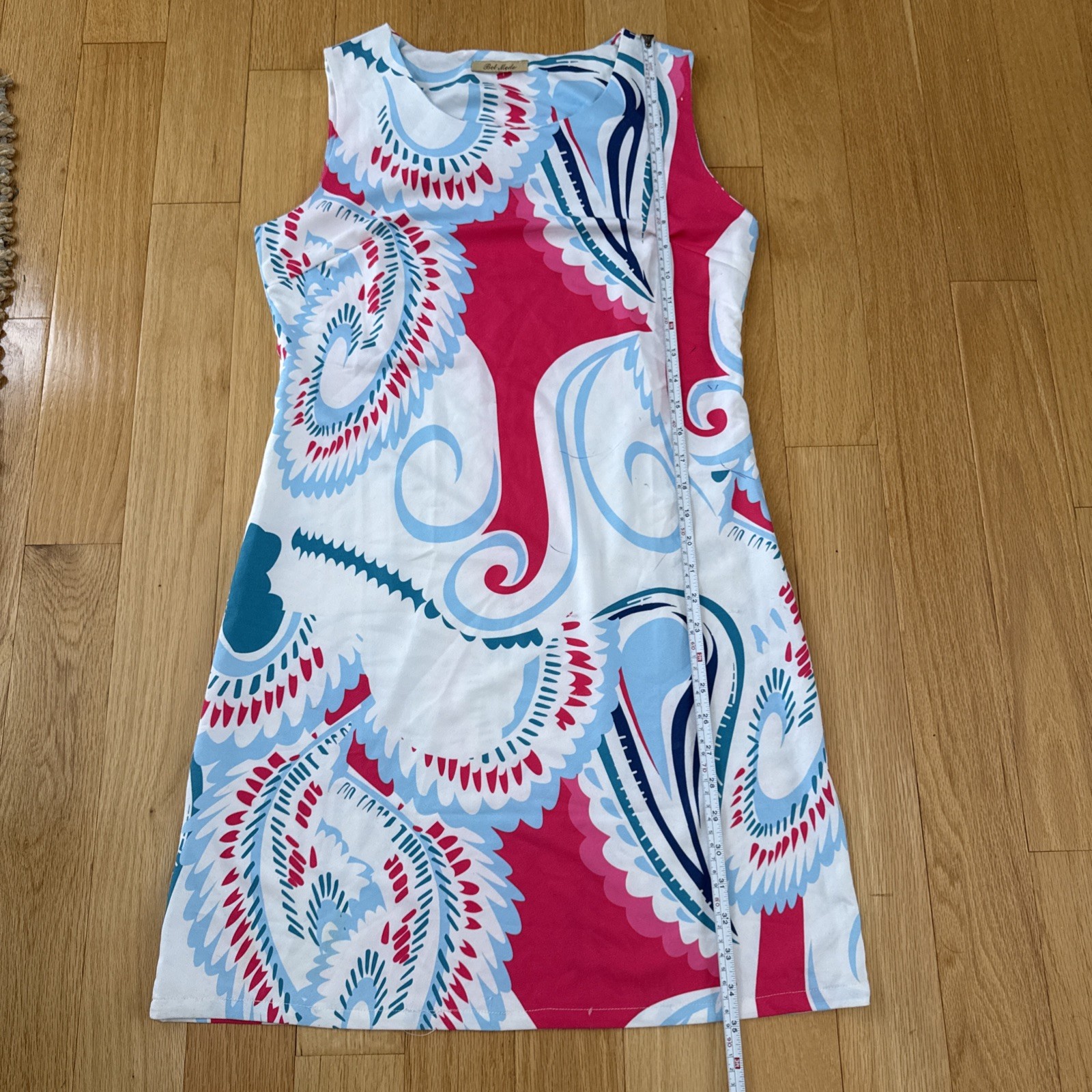 Bel Mode Multi Colored Dress Unique Design Rare Retro Sz Sm Or Medium