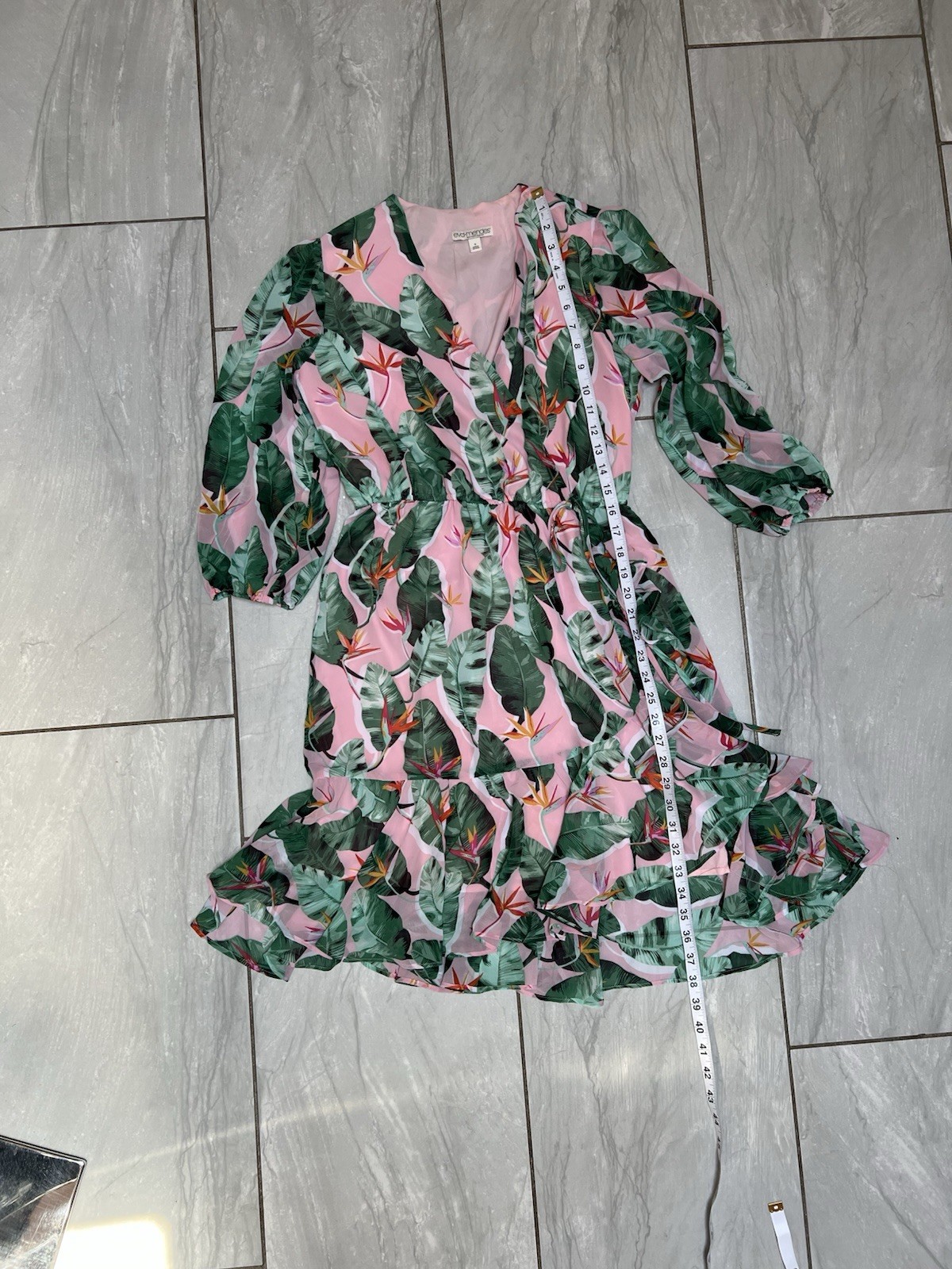 Eva Mendes For New York & Company Wrap Ruffle Dress Size Small