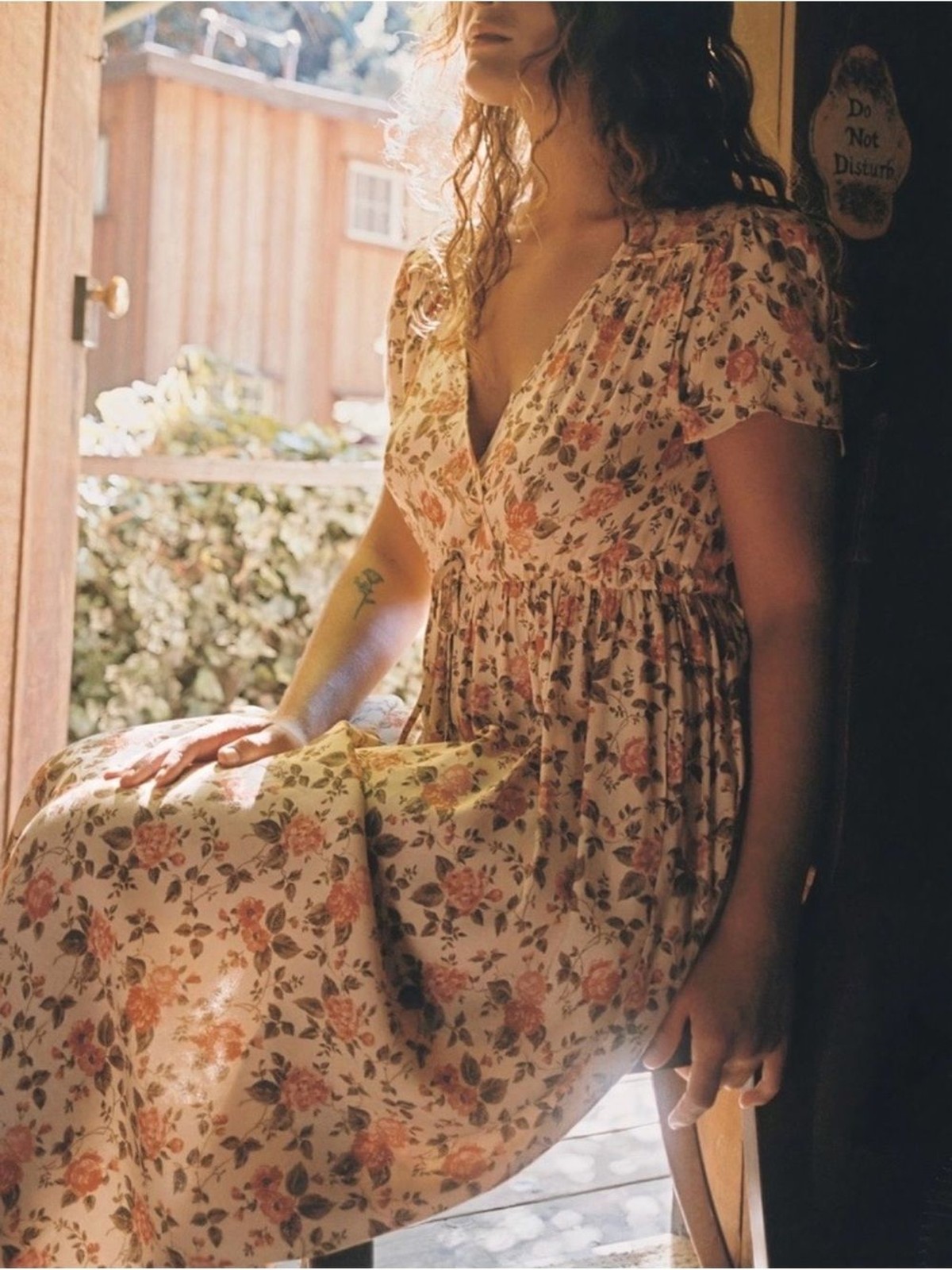 Christy Dawn The Simple Dawn Midi Dress Buttercream English Rose Floral Medium