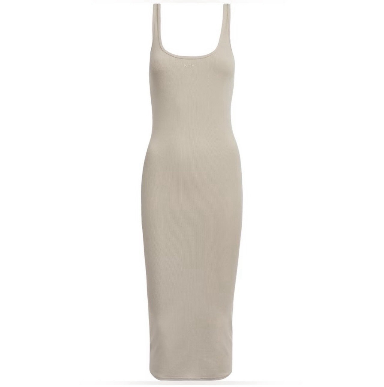 Kith Ribbed Midi Dress Canvas XS NWT Neutral Tank Bodycon Minimal