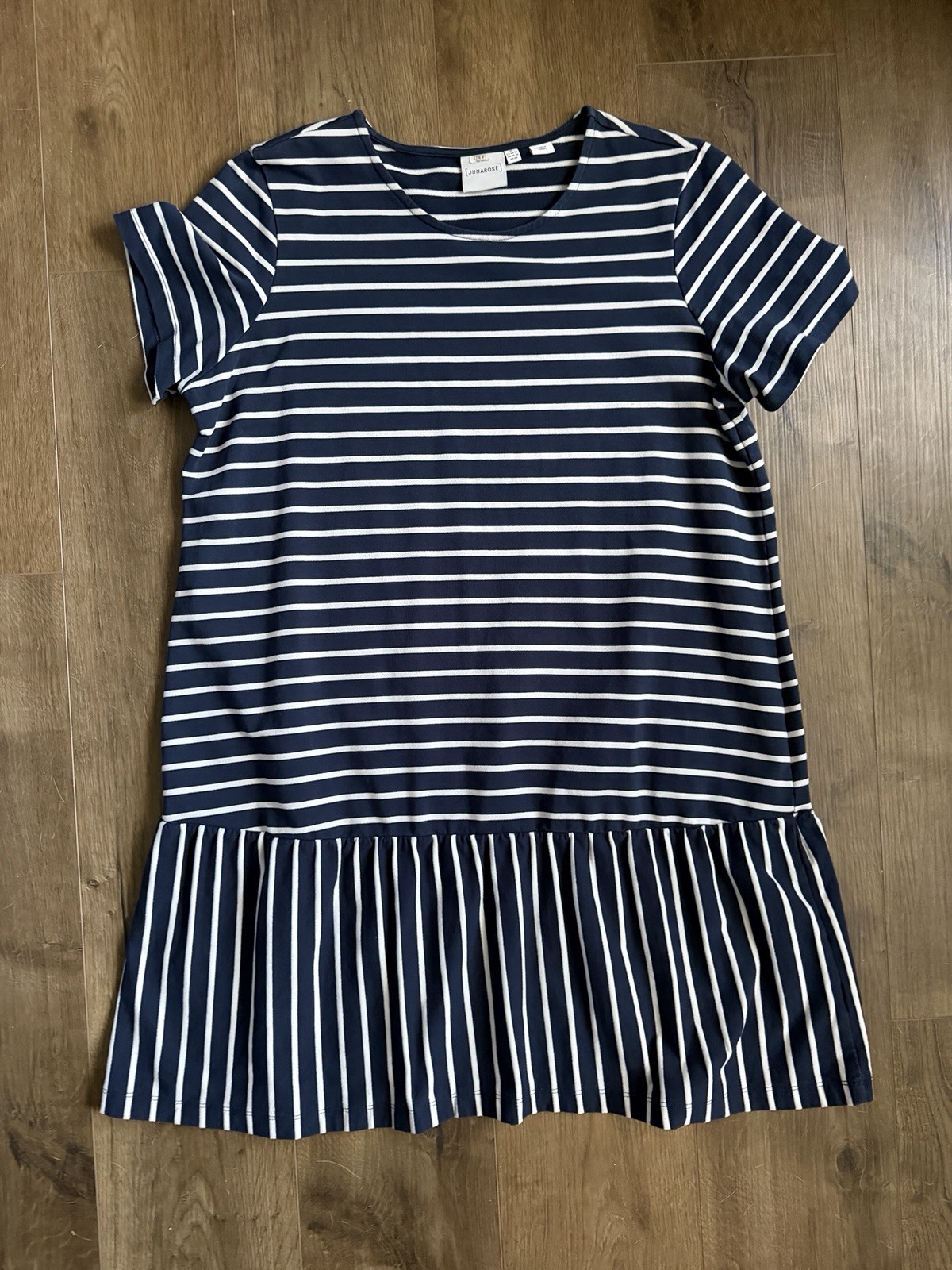 Junarose Classic Stripe Drop Waist Shift Dress – Size 0X (Brand Size Medium)