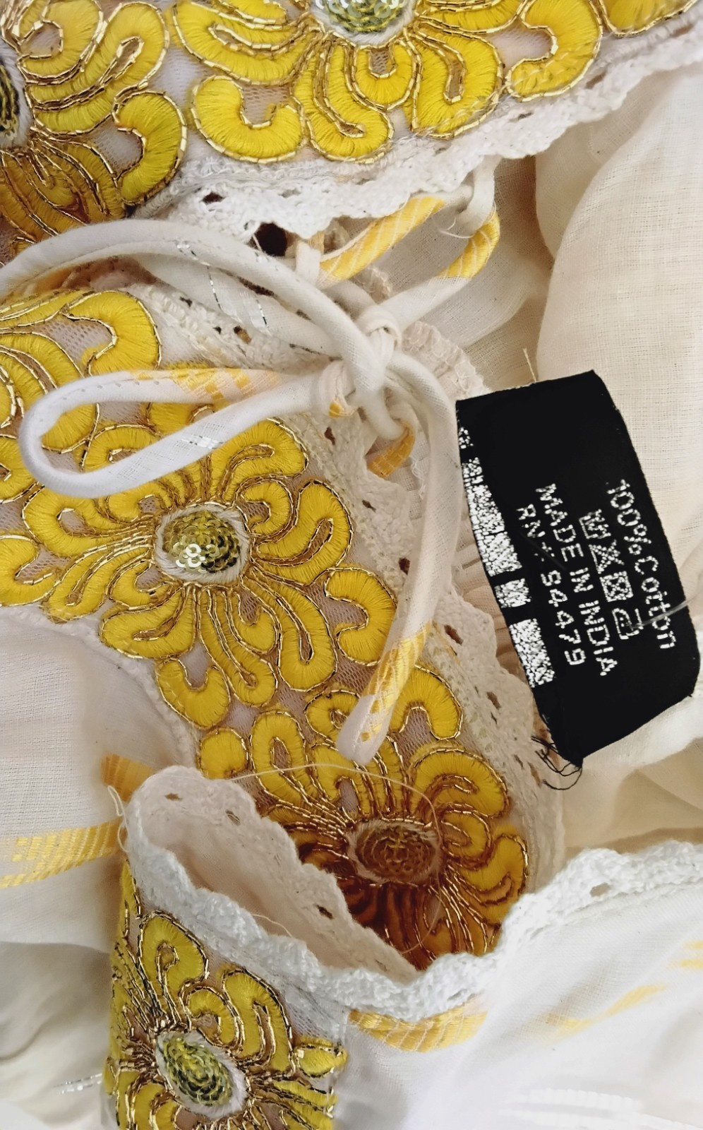 NWT Me 2 Magic Anthropologie Maxi Dress 1X Cream Yellow Gold Embroidered Boho