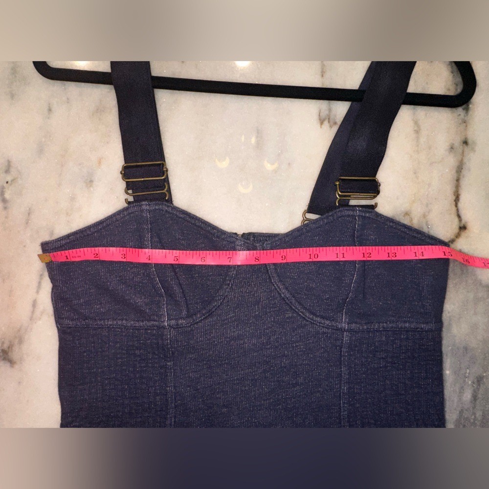 EUC Juicy Couture Size Medium Dark Blue Denim Overall Dress