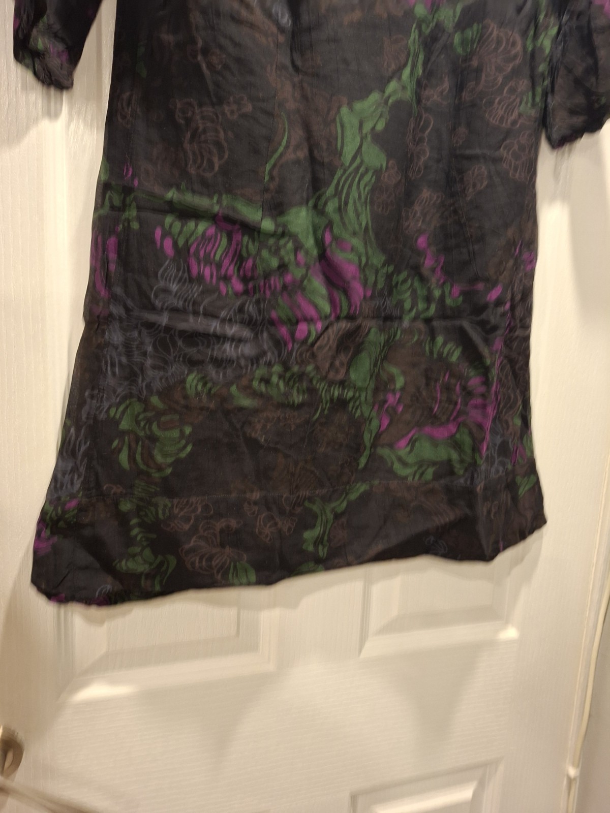 FRENCH CONNECTION Womens Modal Bubble Hem Floral Shift Mini Dress Shirt Blouse