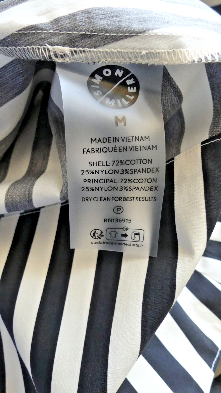 Simon Miller Maxi Inna Poplin Dress Black White Striped US Med Style # W45793170
