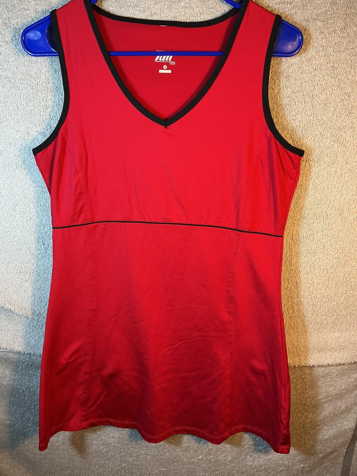 Tail Tank Dress Womens Medium Red Sleeveless V Neck Stretch Knit Golf Athletic
