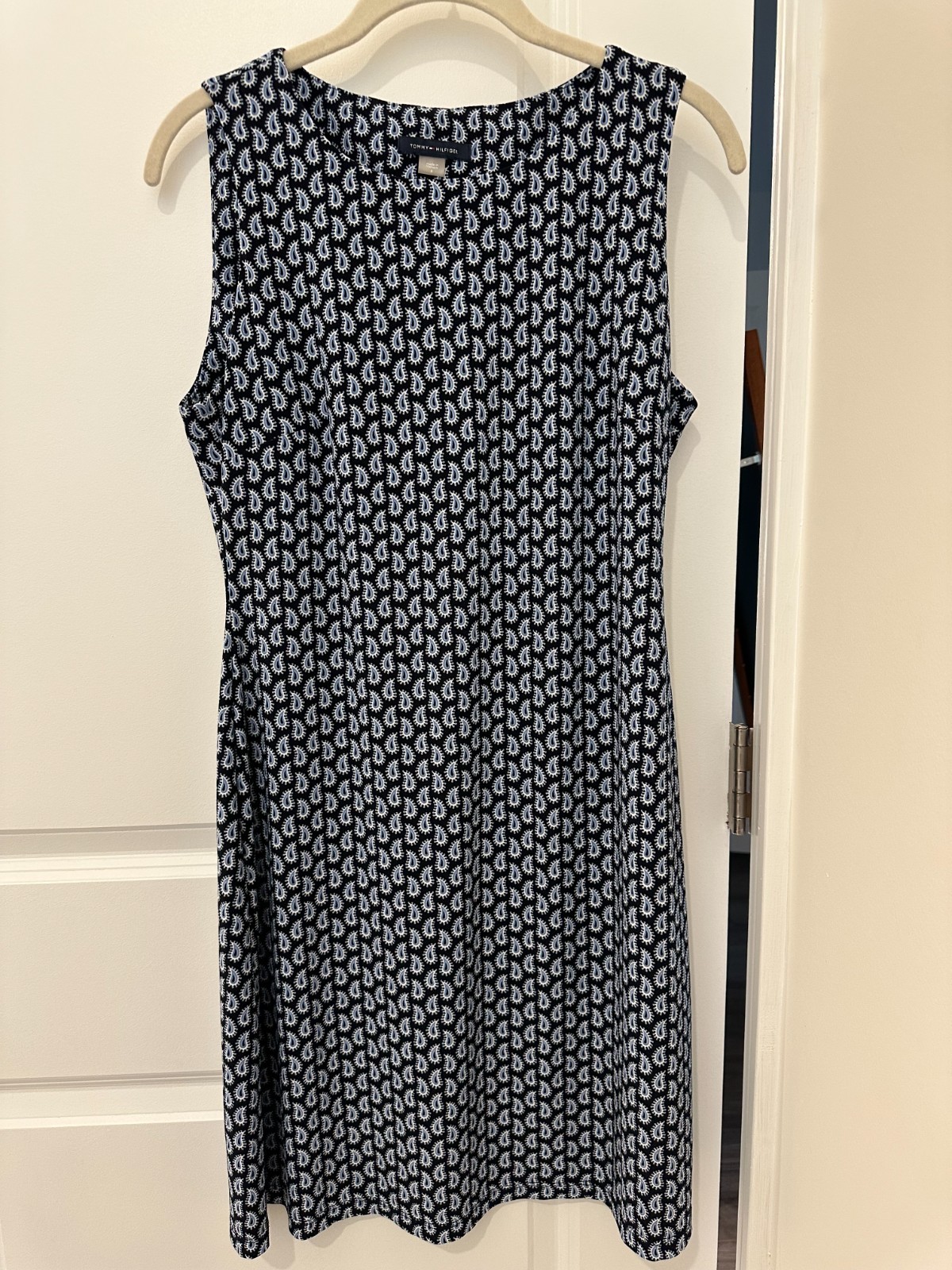 Tommy Hilfiger Blue Paisley Sheath Dress Size 8