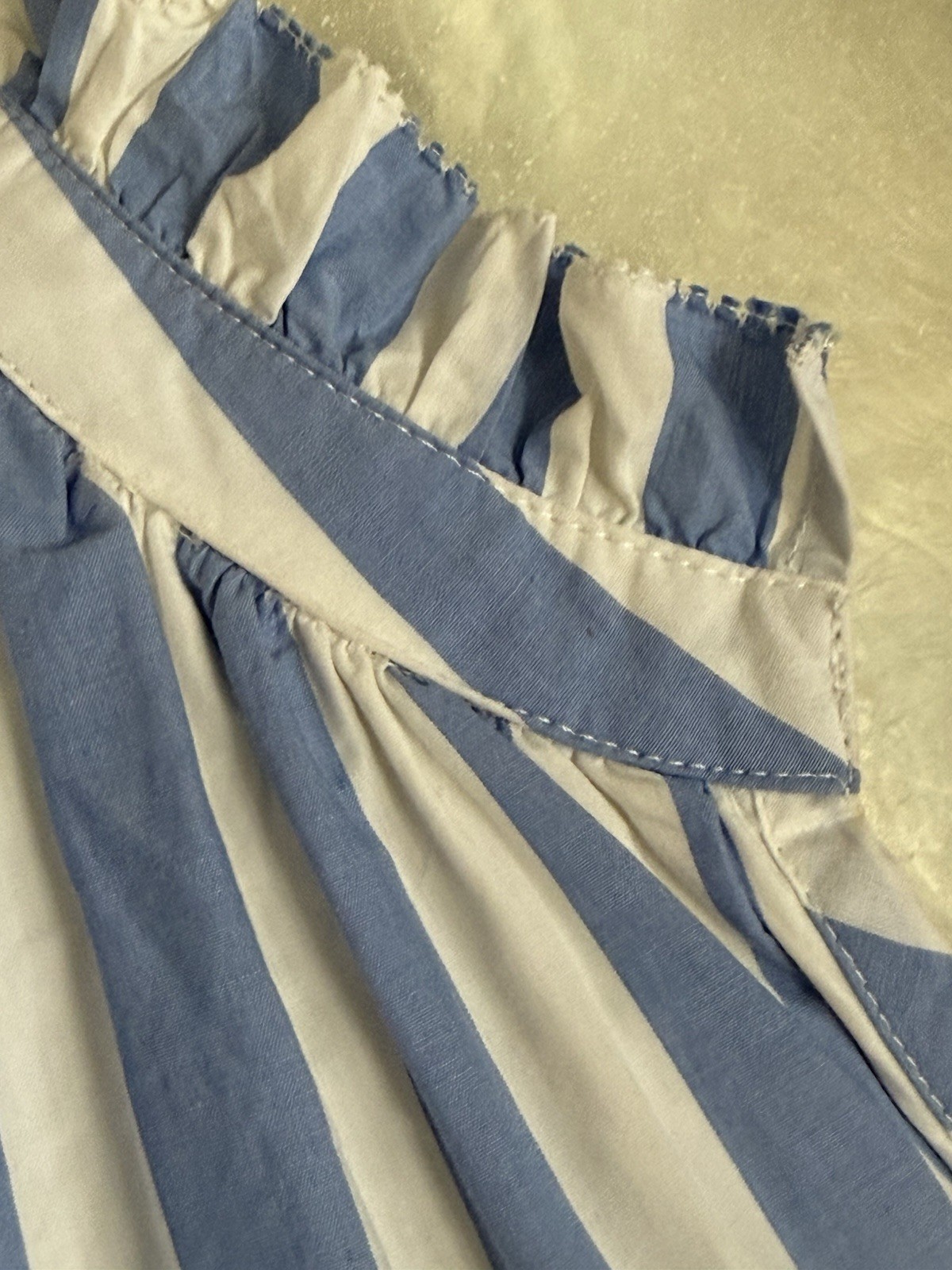 J. Crew SMALL Blue White Tiered Cotton Poplin Dress in Barrie Stripe