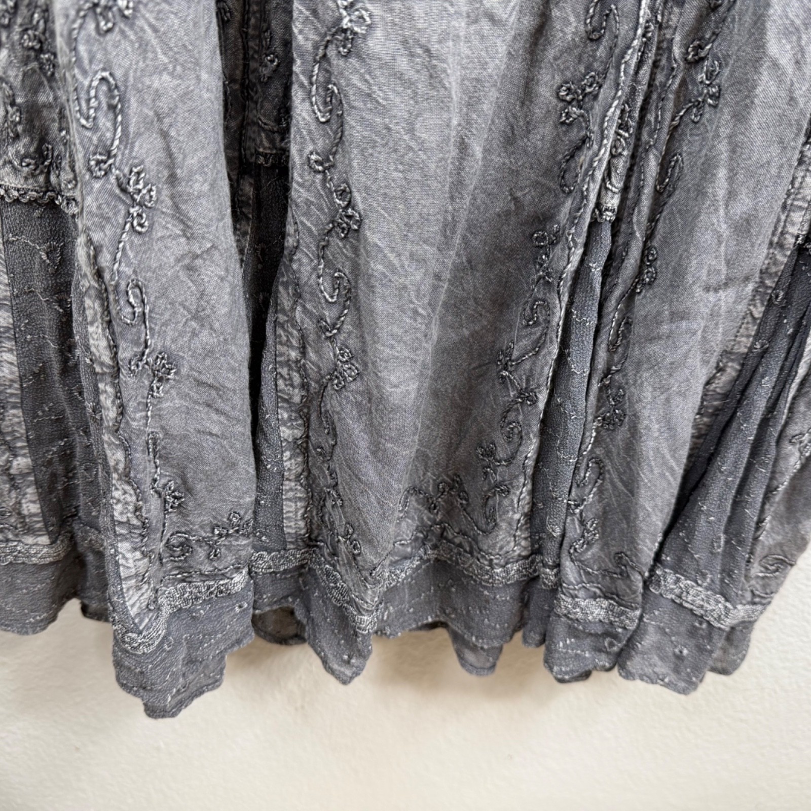 Cute Options Whimsigoth Fairy Grunge Y2K Festival Boho Hippie Dress Gray Sz M