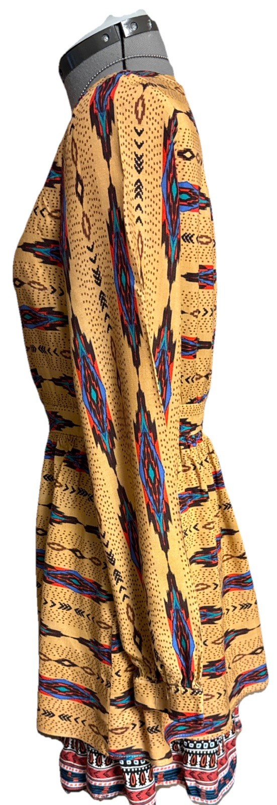 Freeway Vntg Boho Dress Side Zip Size S Style#8418A Pit To Pit 17.5”L 34”anthrop