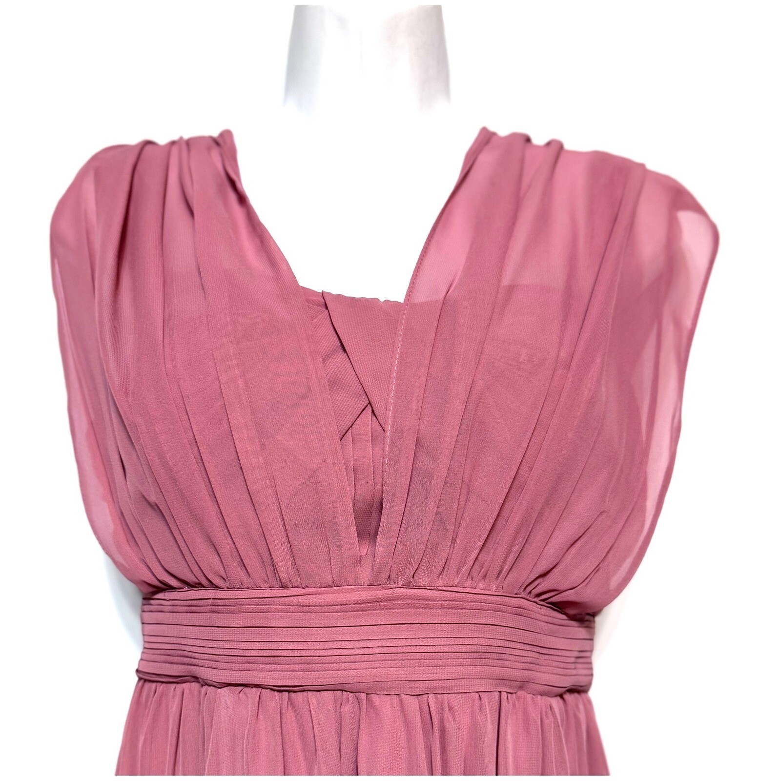 Birdy Grey Pink Chiffon Maxi Dress Bridesmaid Formal Gown XL