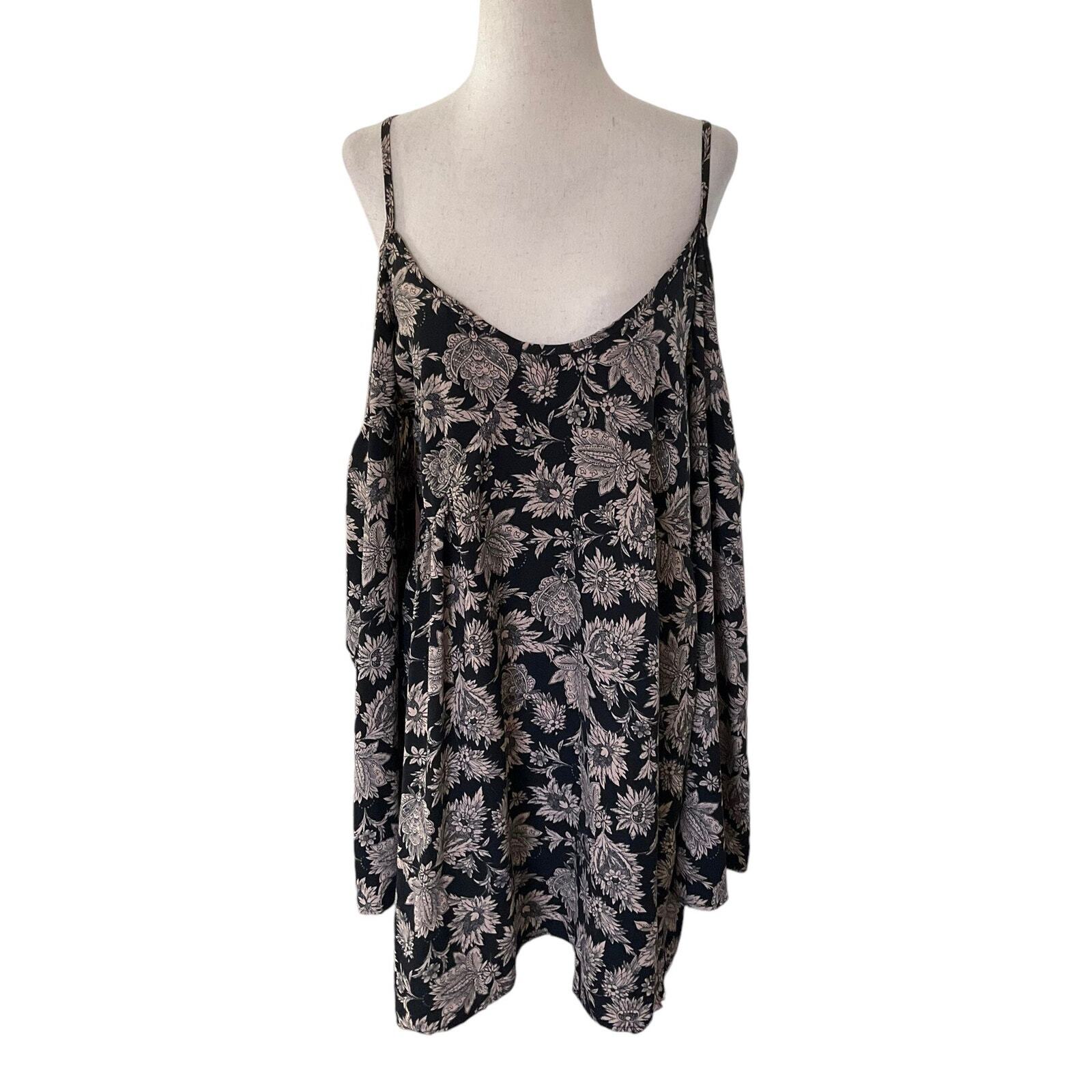 Honey Punch Black & Brown Floral Sundress Women Size Small | 6-25