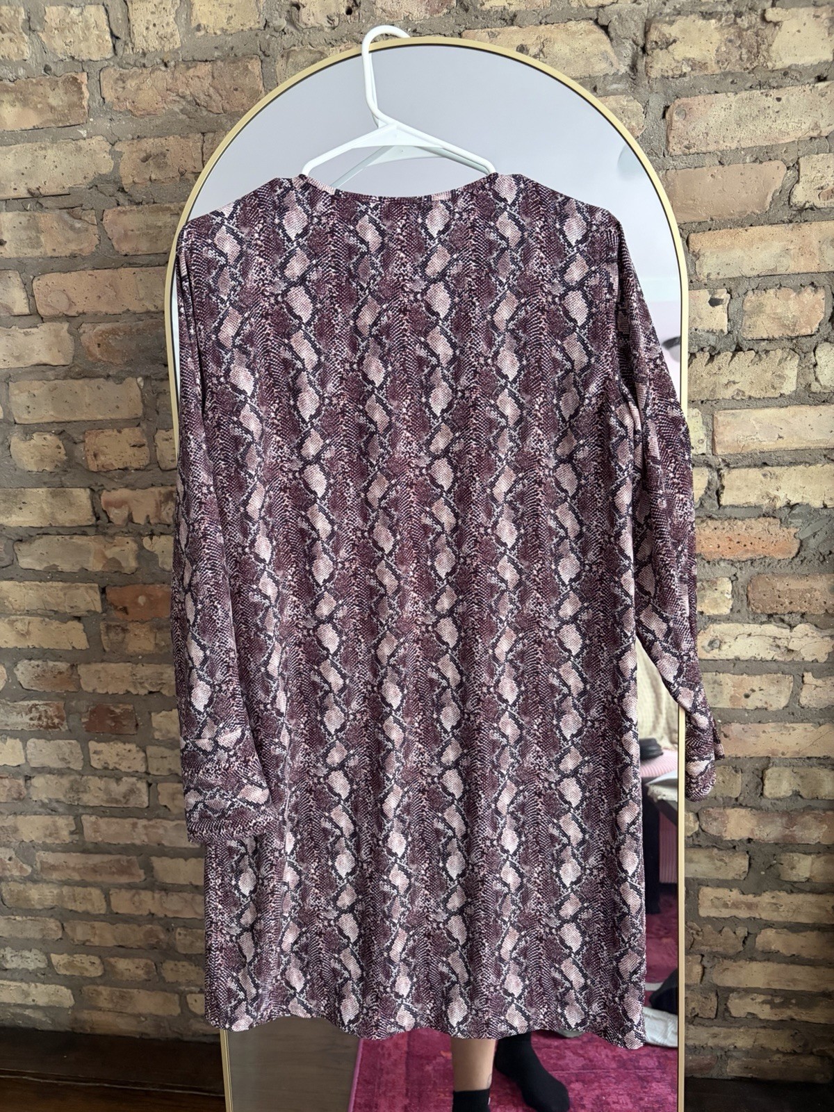 Equipment Bonnie Snake Print Keyhole Shift Dress Small