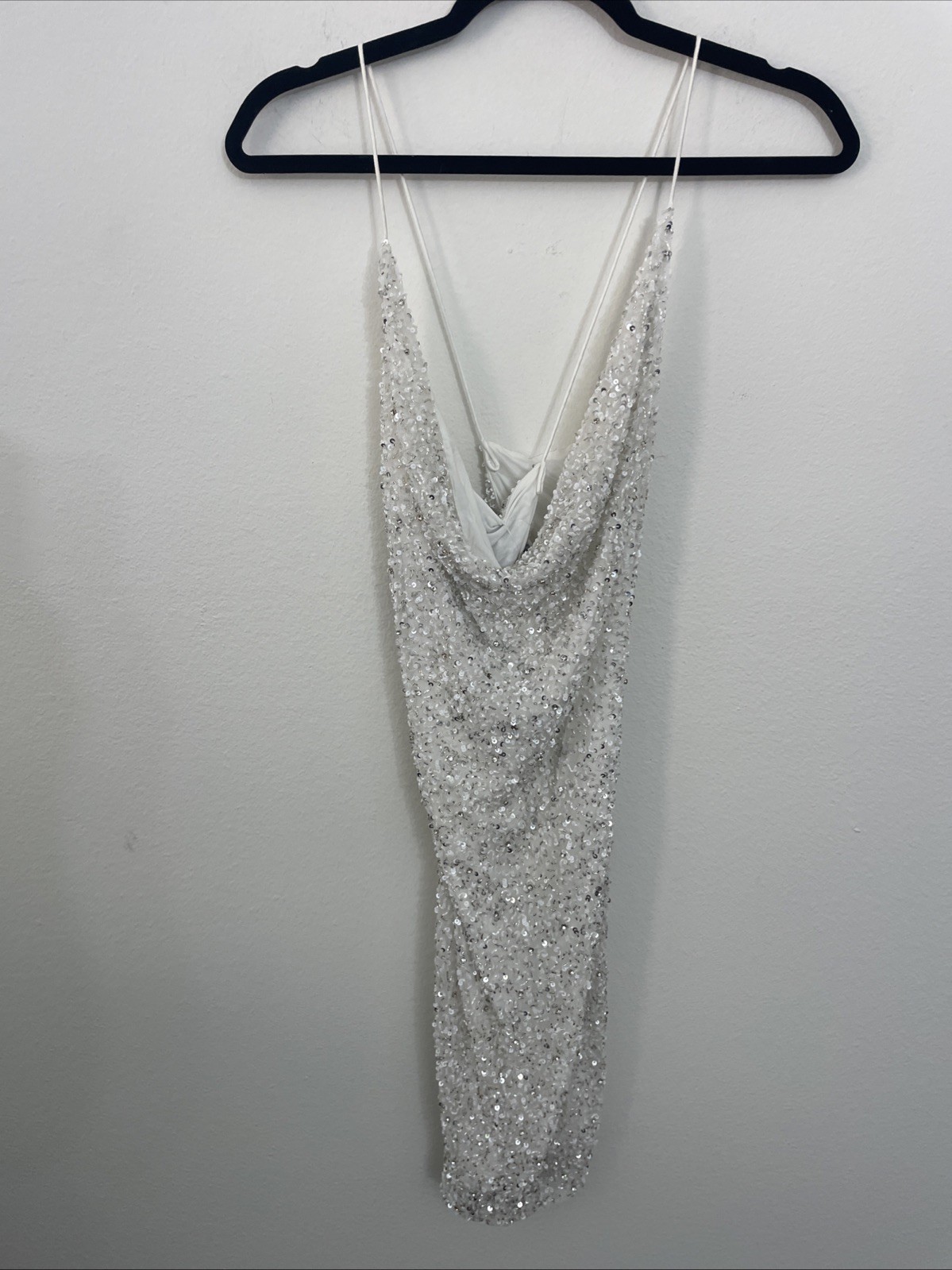 Revolve Retrofete Mindi Beaded Sequin rhinestone white dress XS NWT $615 msrp