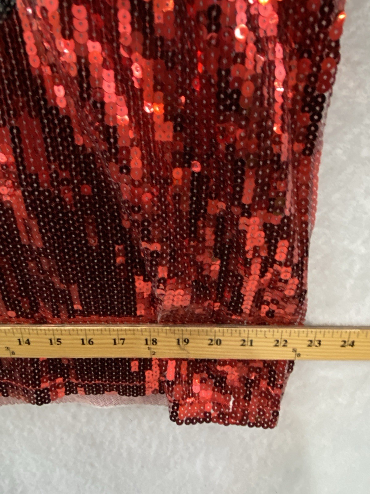 ROCKSTAR ORIG Red Sequin Mini Dress Football Jersey Game Day Oversized Sz OS