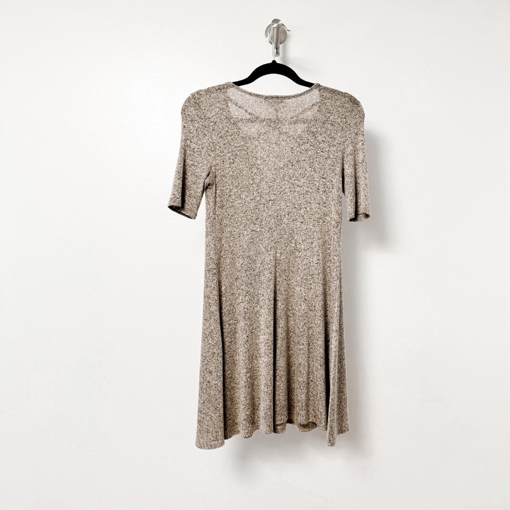 First Love Cut Out Detail Neckline Winter Spring Chic Mini Dress Heather Tan