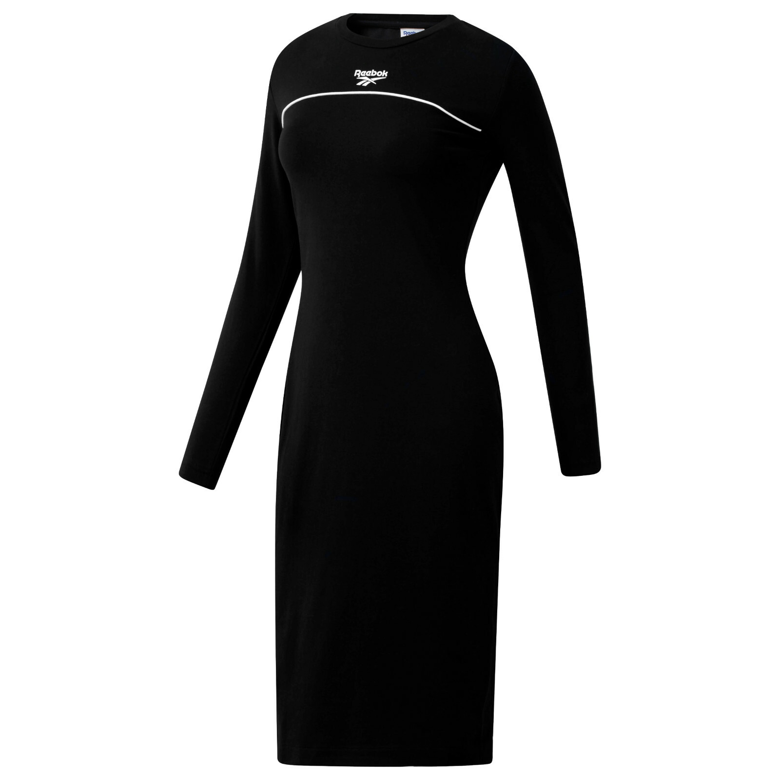 Reebok Long Sleeve Dress RRP £43 Split Hem Fitted Classic Sports Vector XS S M