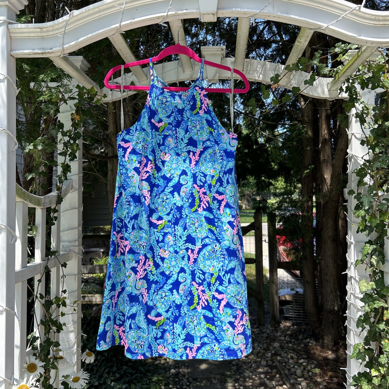 Lilly Pulitzer Margot Swing Dress Corsica Blue Turtle Villa Size S, NWT