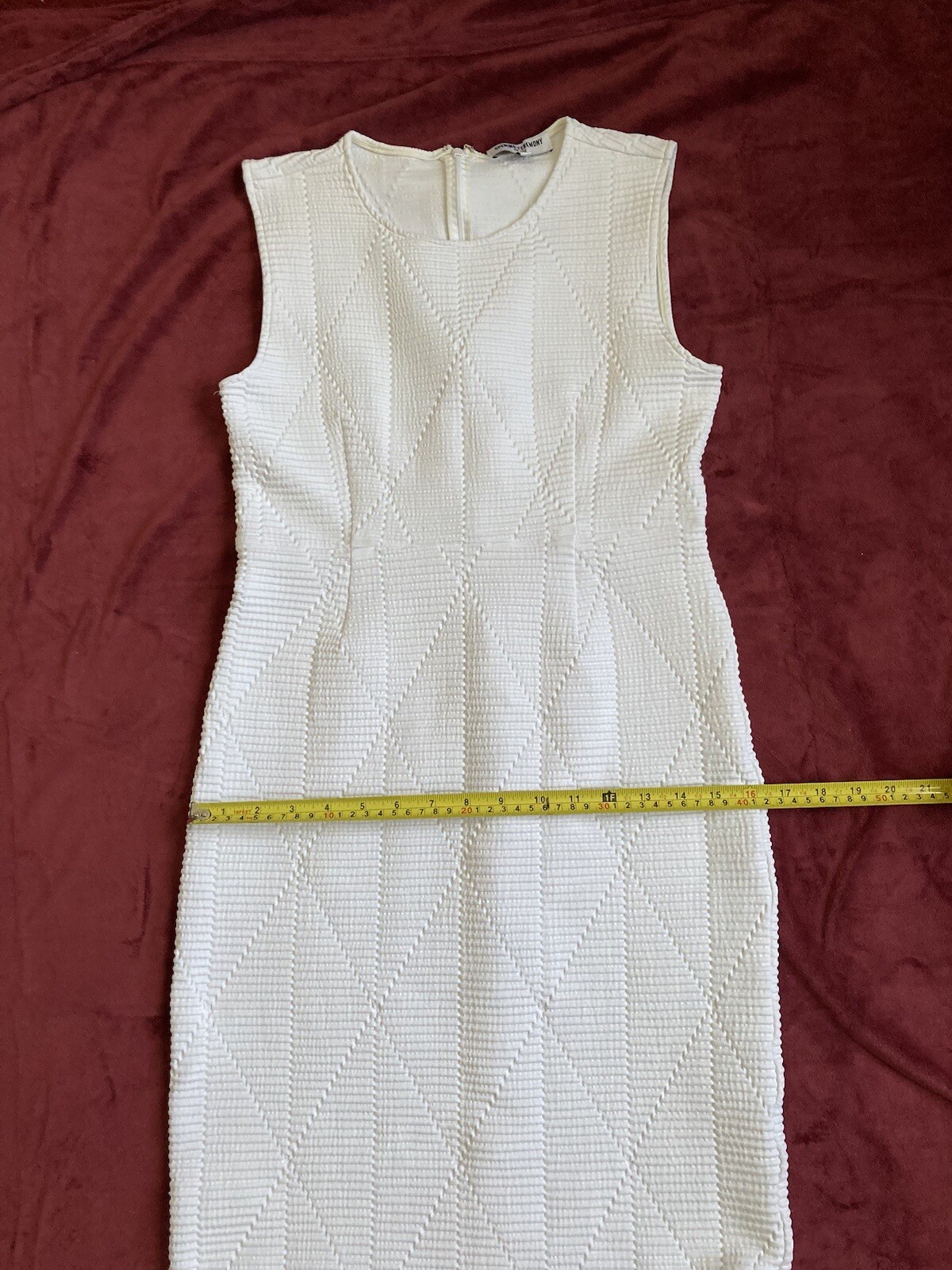 Opening Ceremony White Bodycon Textured Midi Dress Women’s Size M