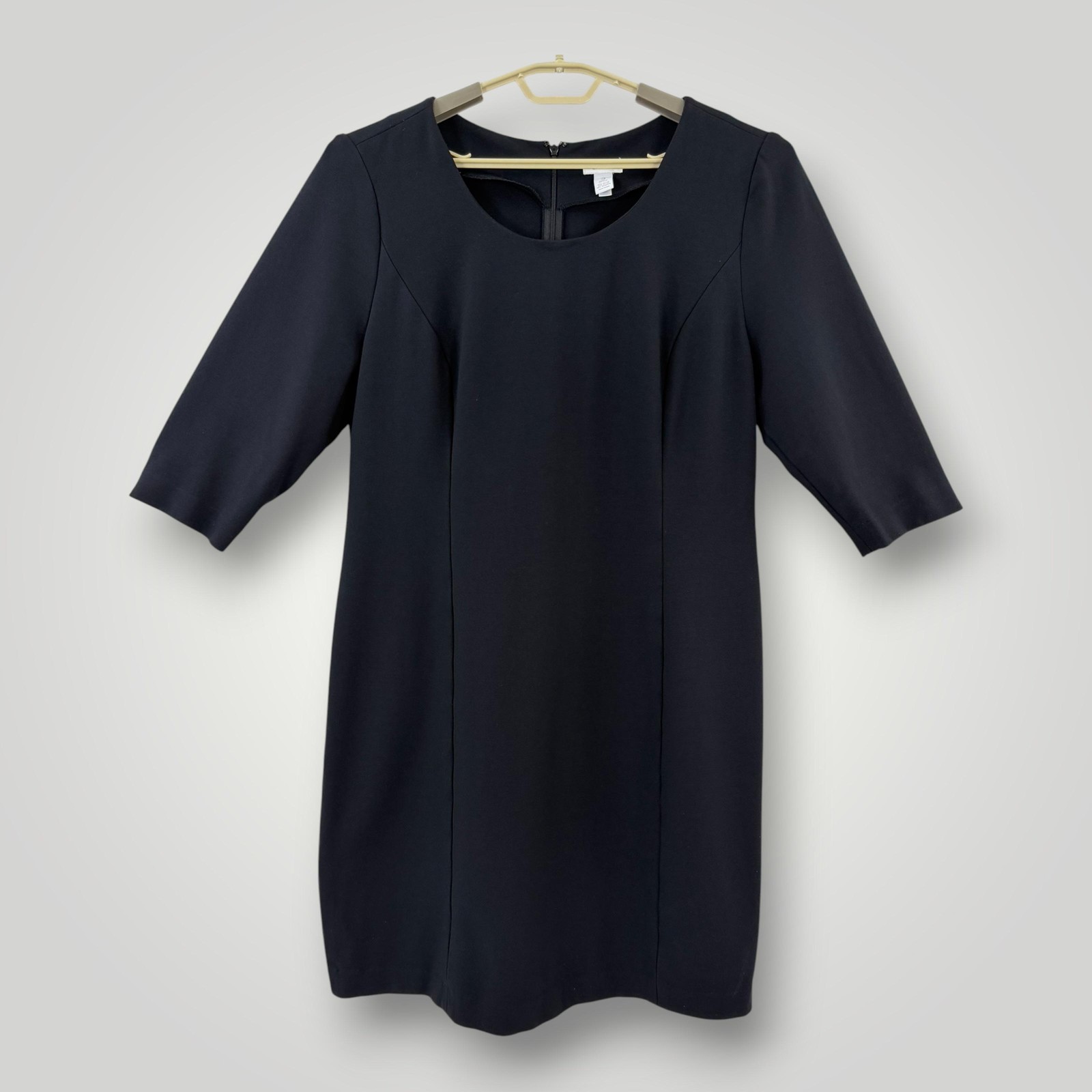 Chicos Dress Womens XL Black Sheath Scoop Neck Half Sleeve Stretch Knit Workwear