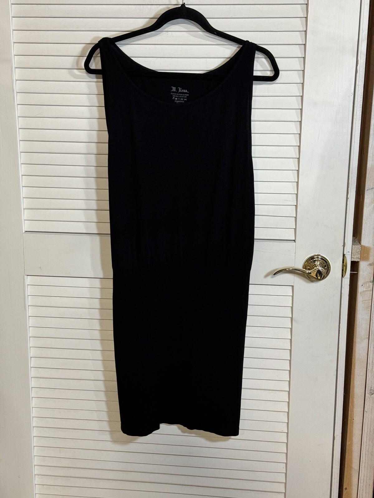 M.Rena Dress Tank Black Super Soft Seamless Bodycon One Size USA Women