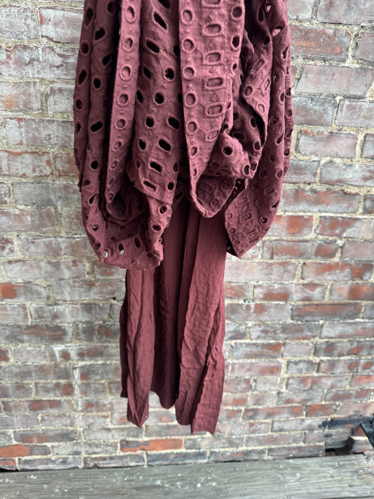 NWT Anthropologie Somerset Maxi Dress Eyelet Brown White Blue Yellow Pink