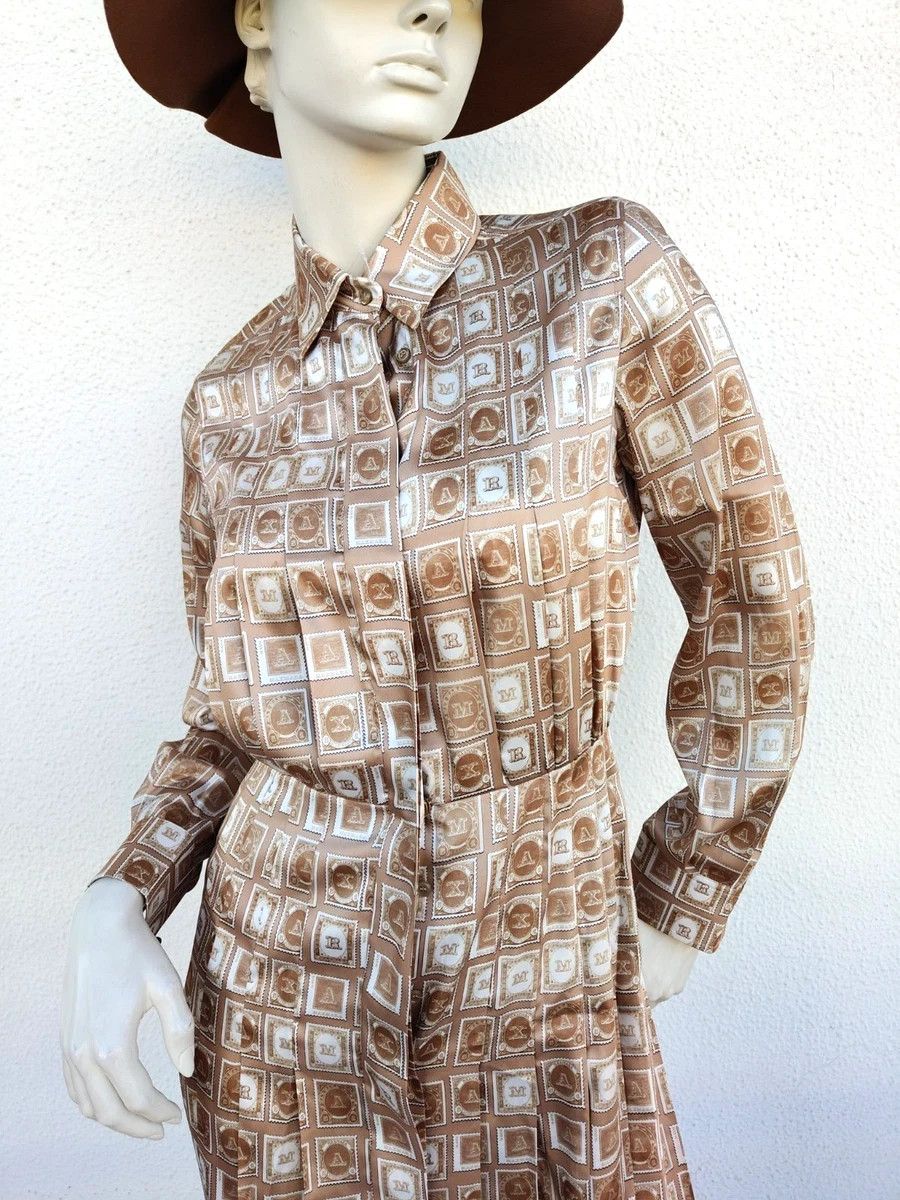 ✨MAX MARA Logo Printed Pleated Dress 36IT, 32De, 34Fr, 2US, 4GB