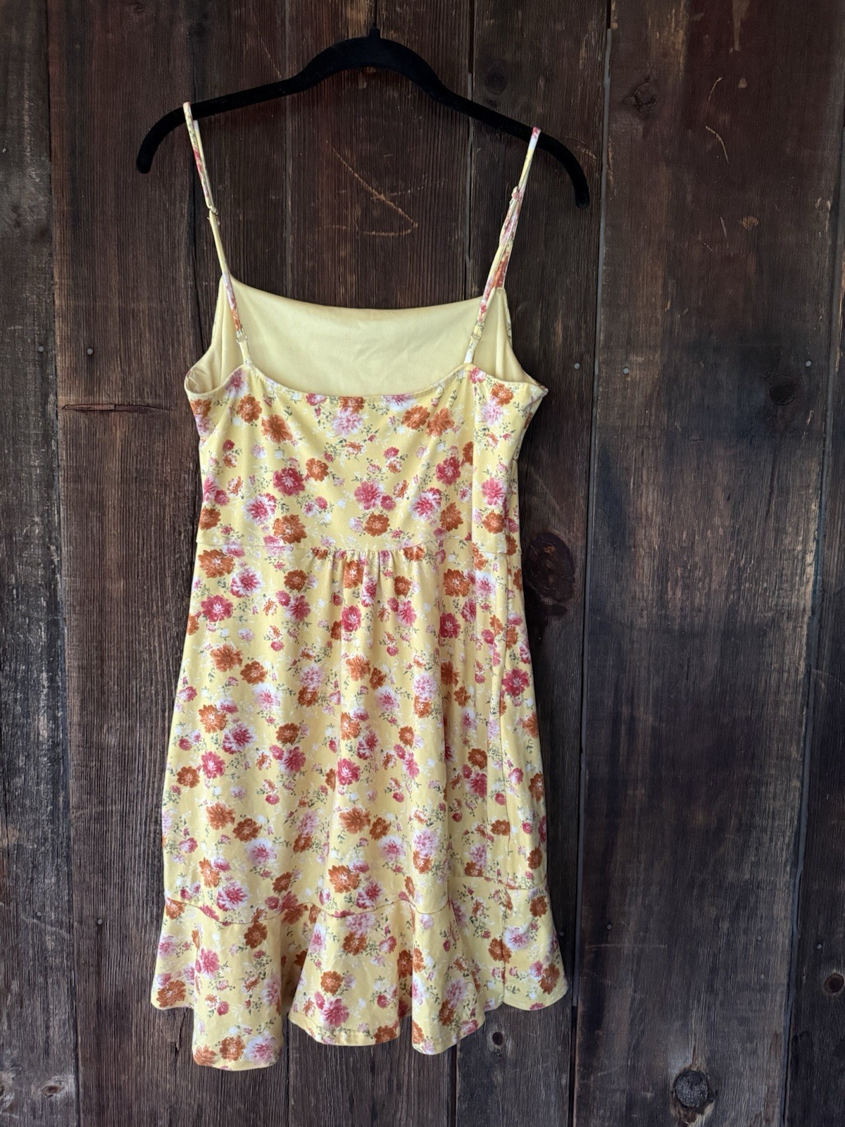 Altar’d State Yellow Floral Tie-Waist Dress Women’s Large