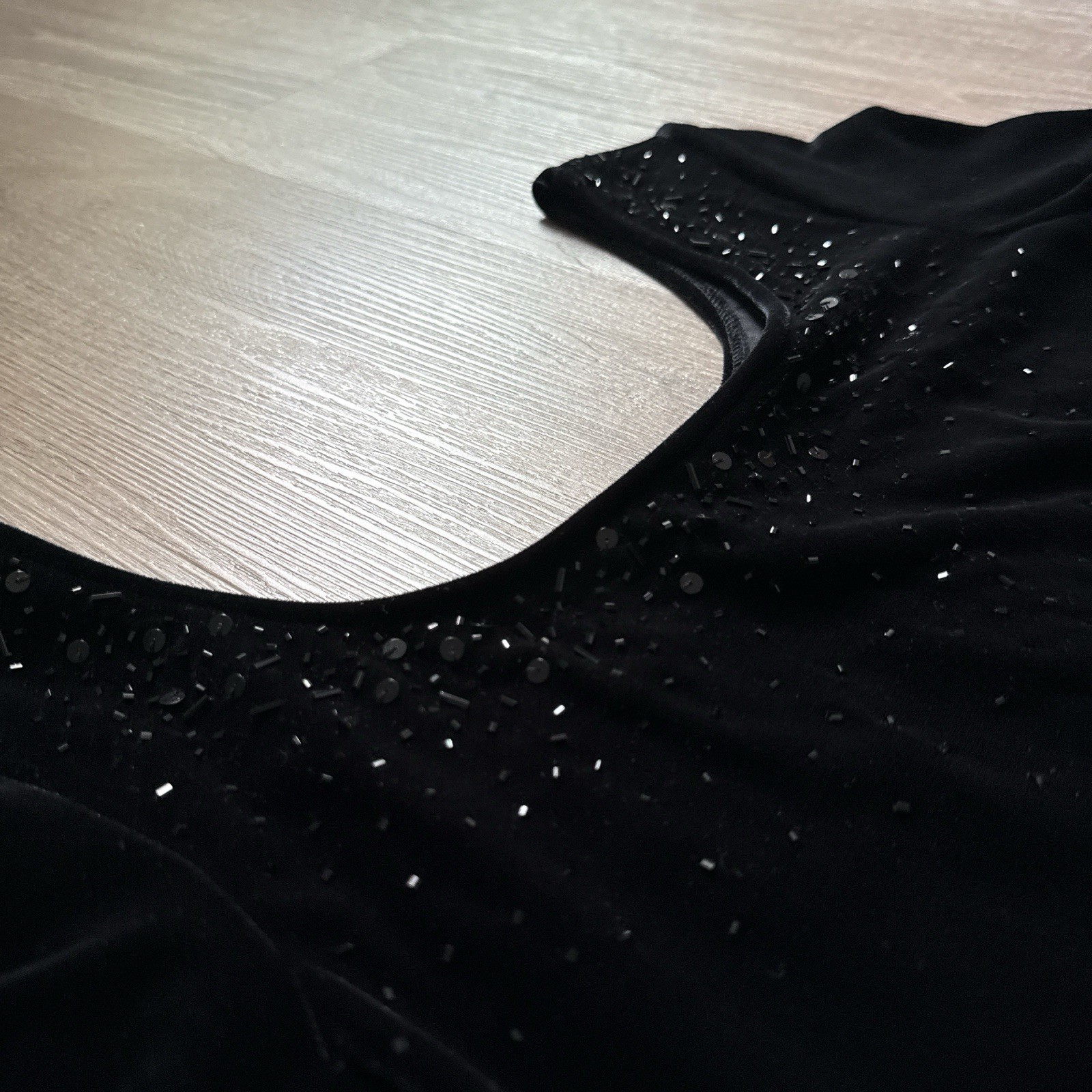 Vintage J R Nites By Caliendo Black Velvet Embellished Whimsygoth Dress Size S