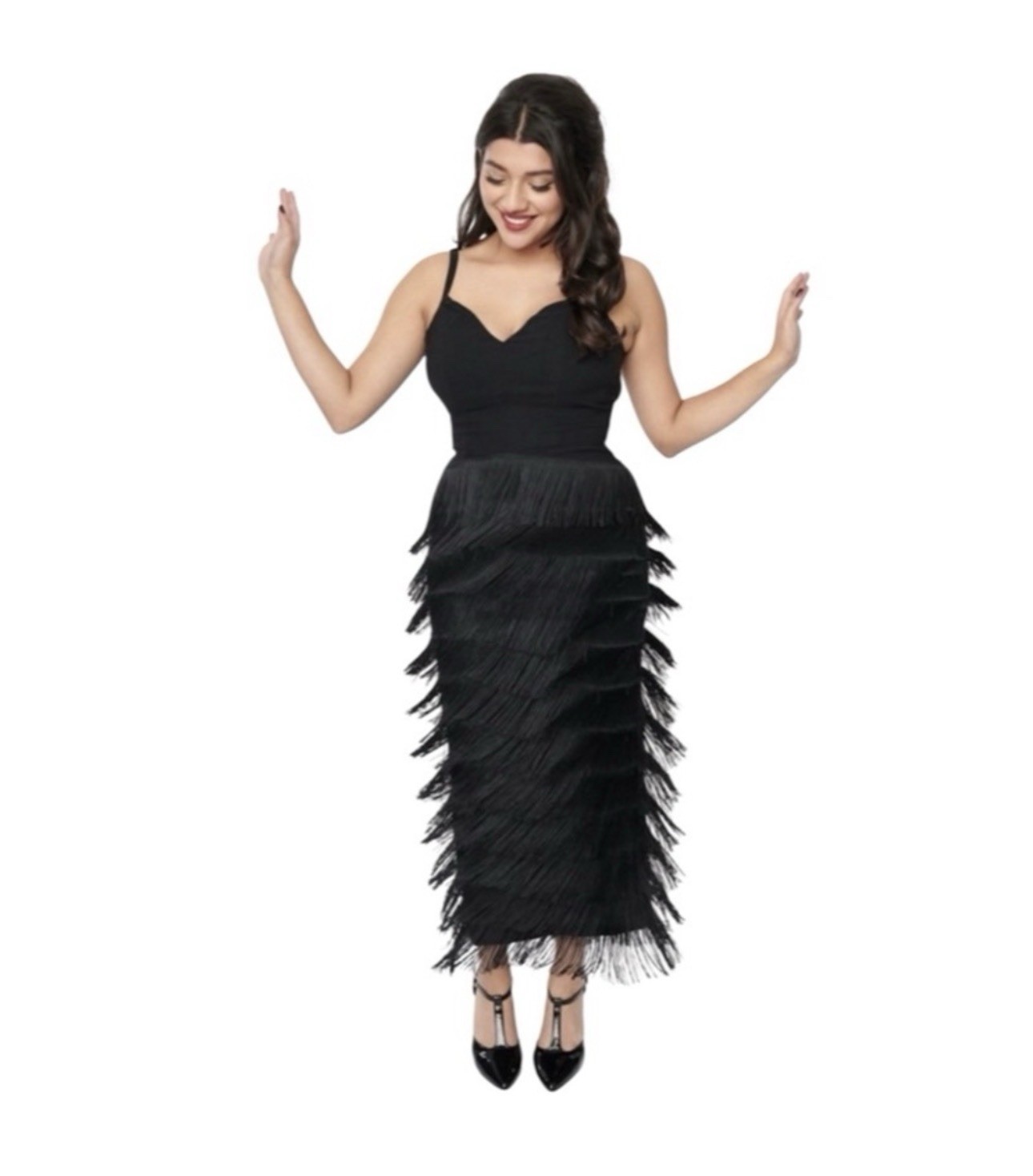 Elle Rebel Hollywoodland Some Like It Hot Fringe Wiggle Dress – Size Large, NWOT