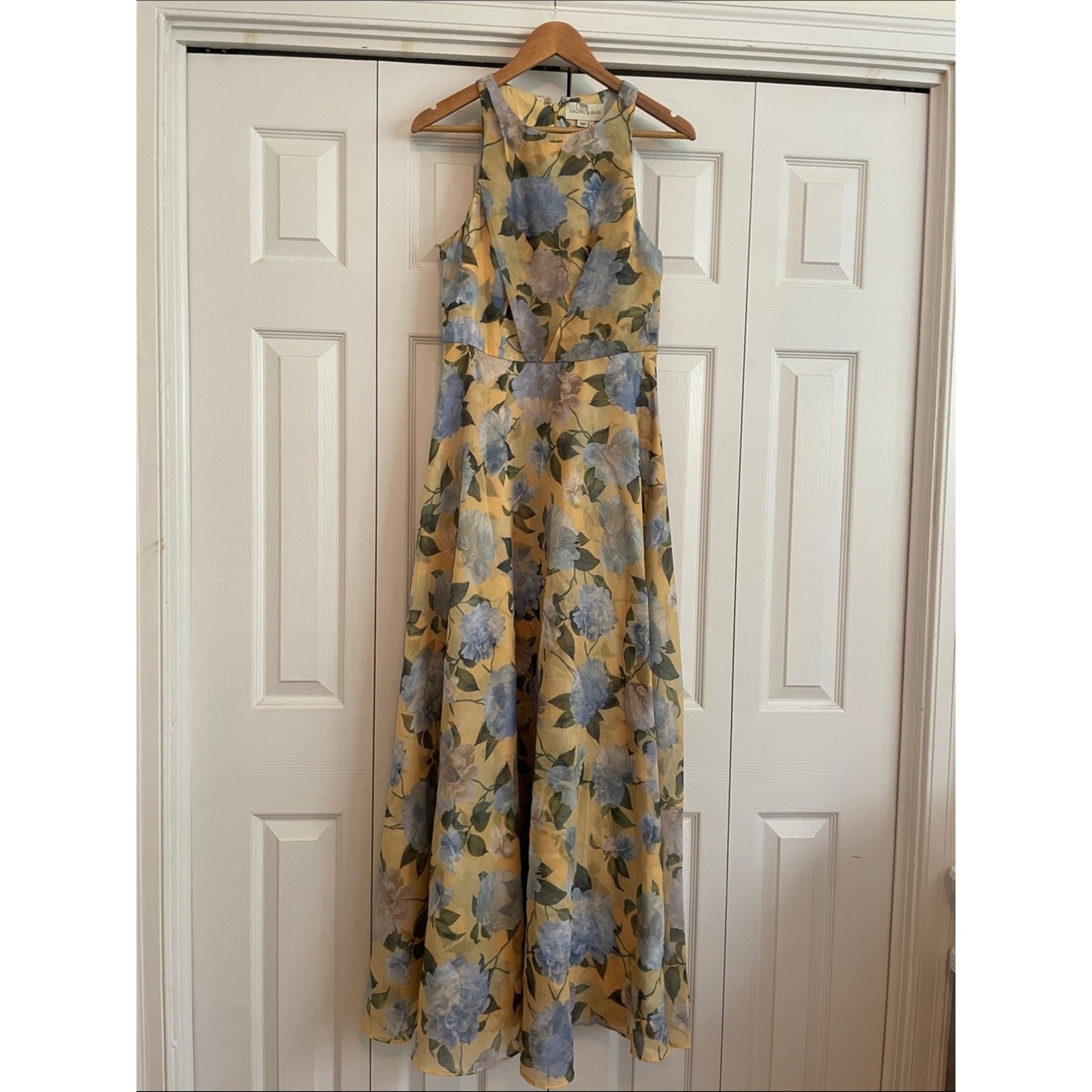 Sachin & Babi Kate Draped Floral Print Organza Gown Dress size 8