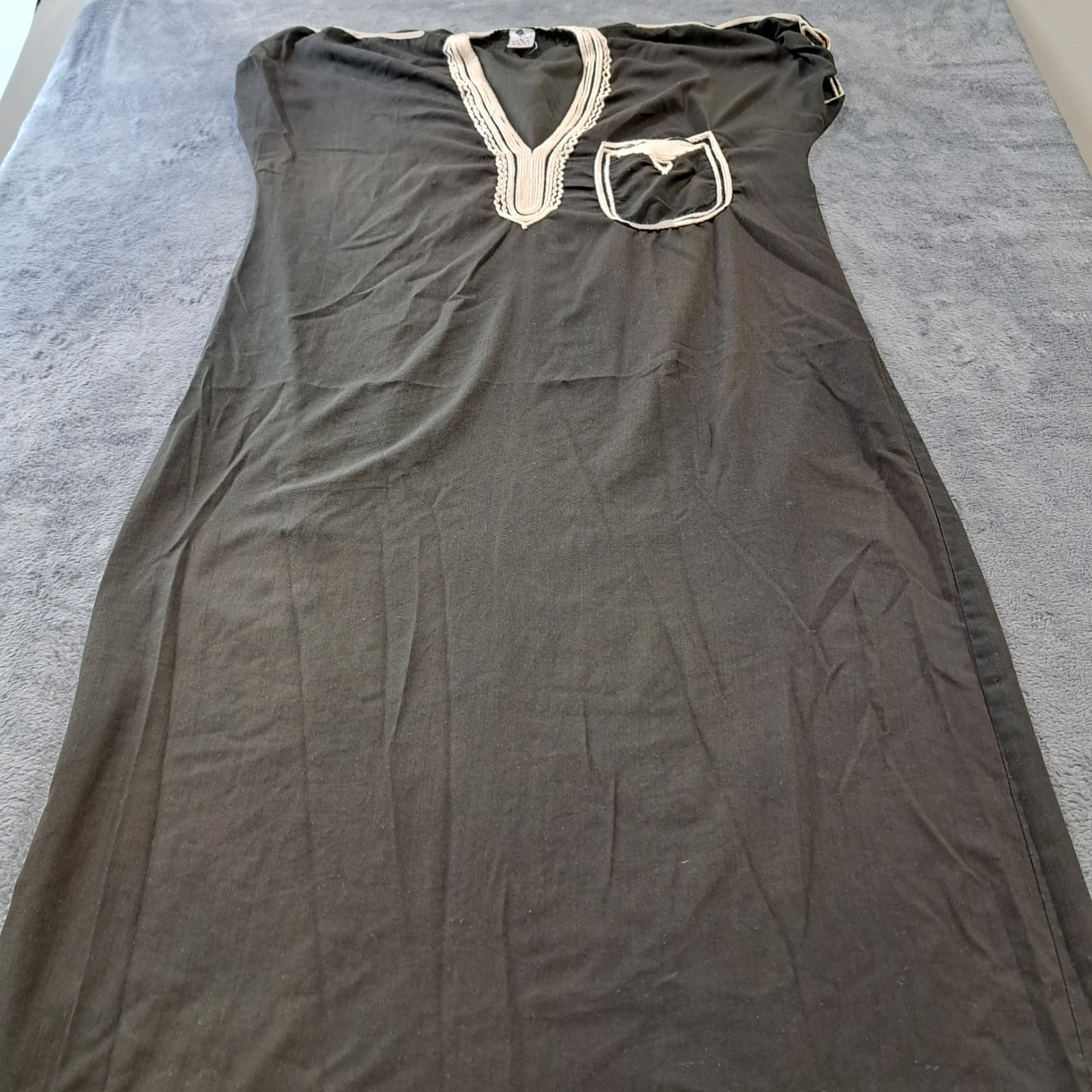BRSY Green Shift Dress Womens Size Xl 100% Cotton V-neck Small Pocket Outdoor