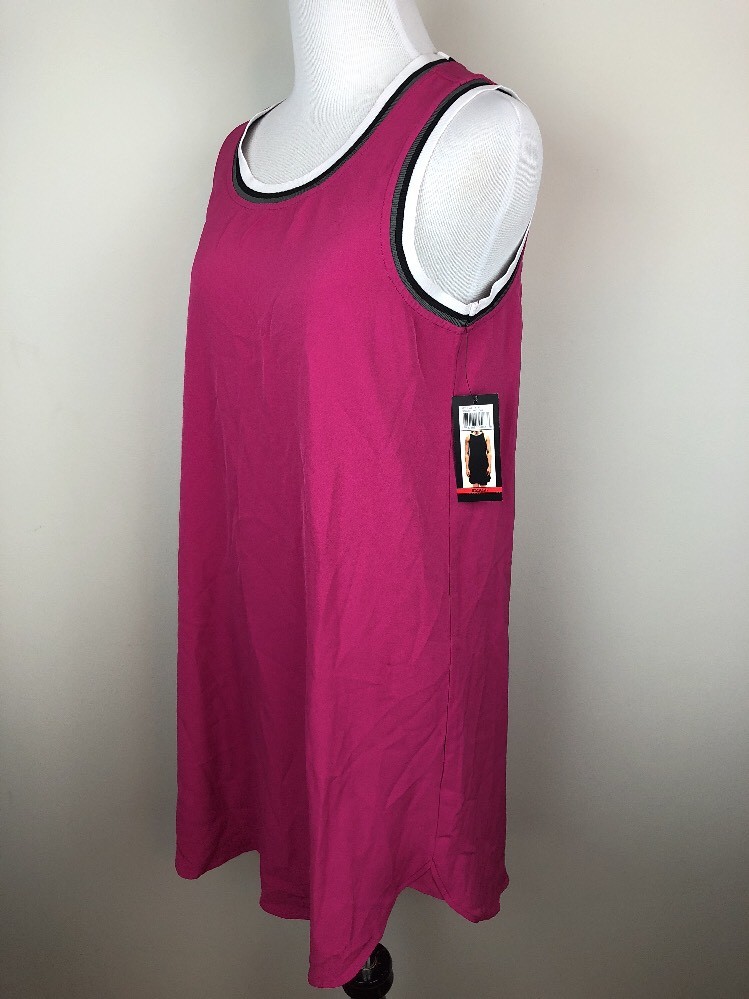 ABS Allen Schwartz Fuchsia Pink Tank T-SHirt Dress Small MSRP $88 NWT