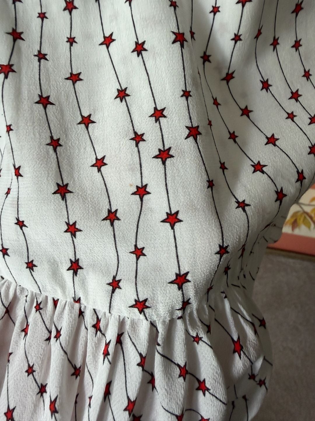 La Ligne Red Star Wrap Mini Dress with Ruffle Hem Size M