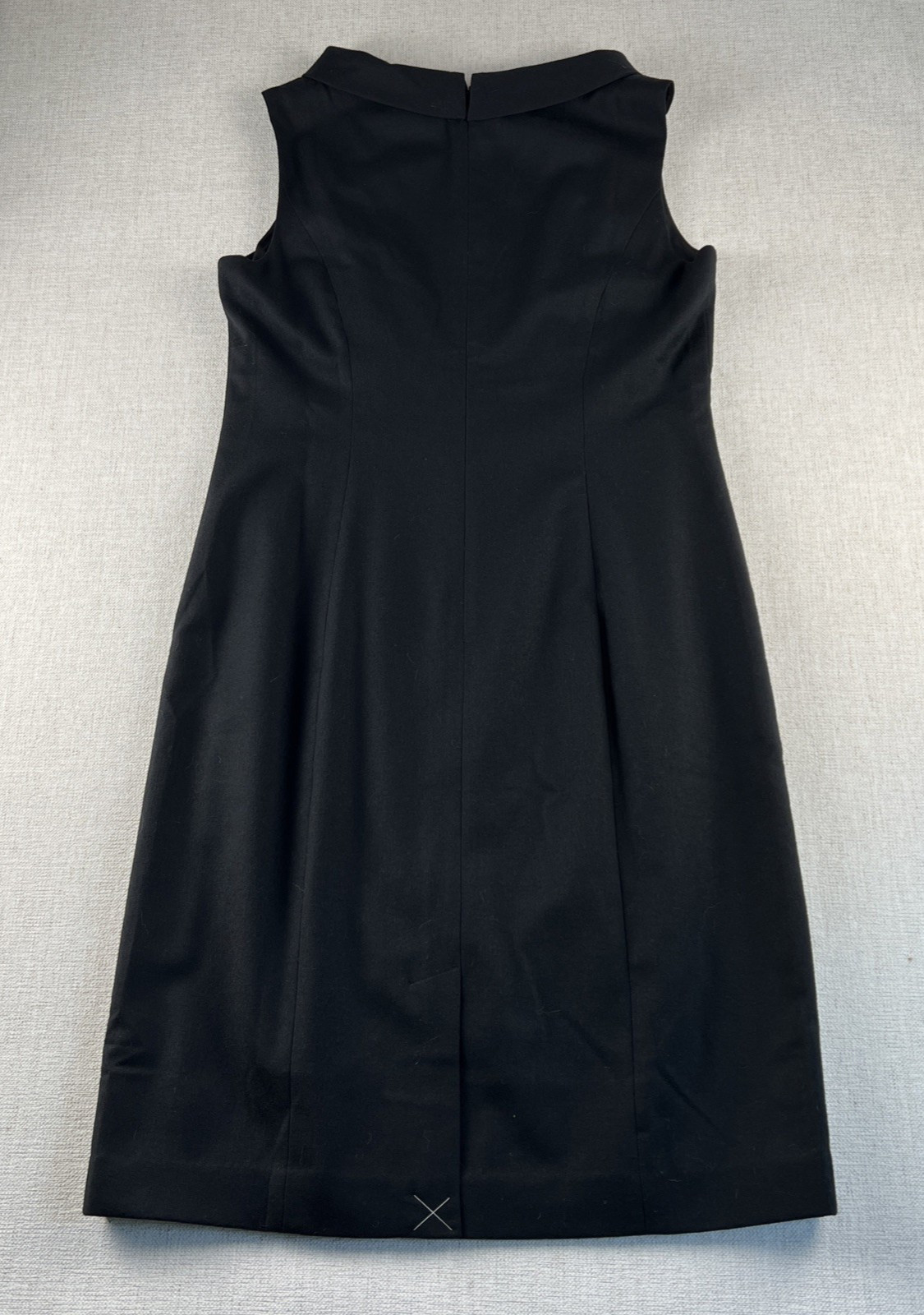 Talbots Italian Wool Flannel Sheath Midi Dress Mad Men Retro Black Size 8 NWT