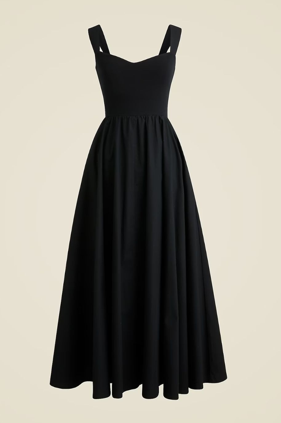 J. Crew CA647 Black Sweetheart Tank Dress with Poplin Skirt Size XXL NWT