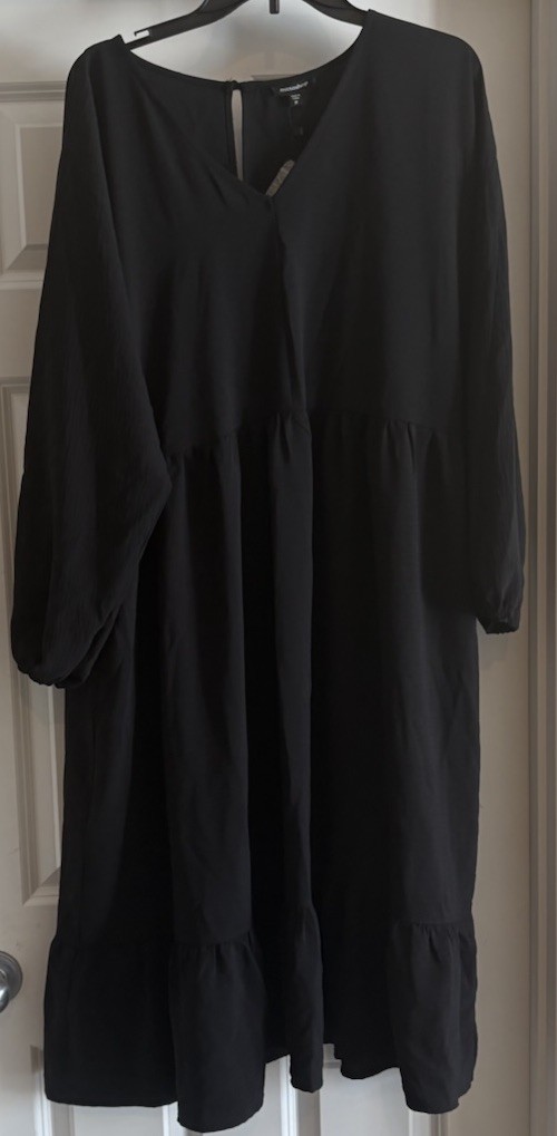 Mittoshop The Stevie Botique Long Sleeve Black Dress Size Medium NWT