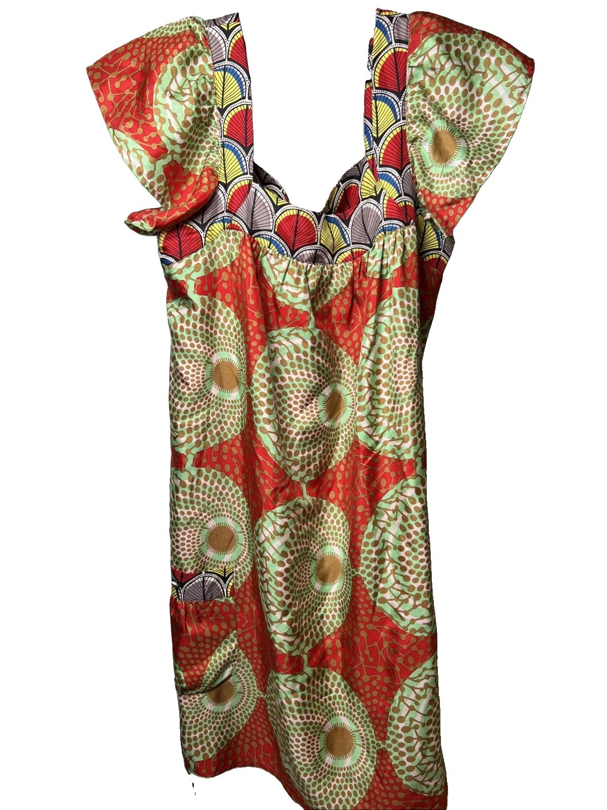 Hanna G. 100% Silk Shell Mini Float Dress polyester lined Pockets size Medium